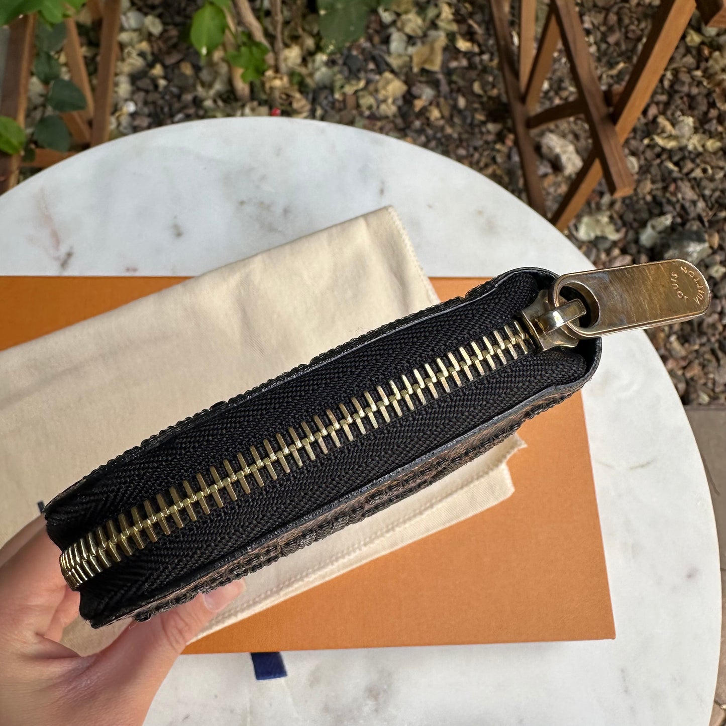 Louis Vuitton Damier Ebene Paillettes Zippy Wallet