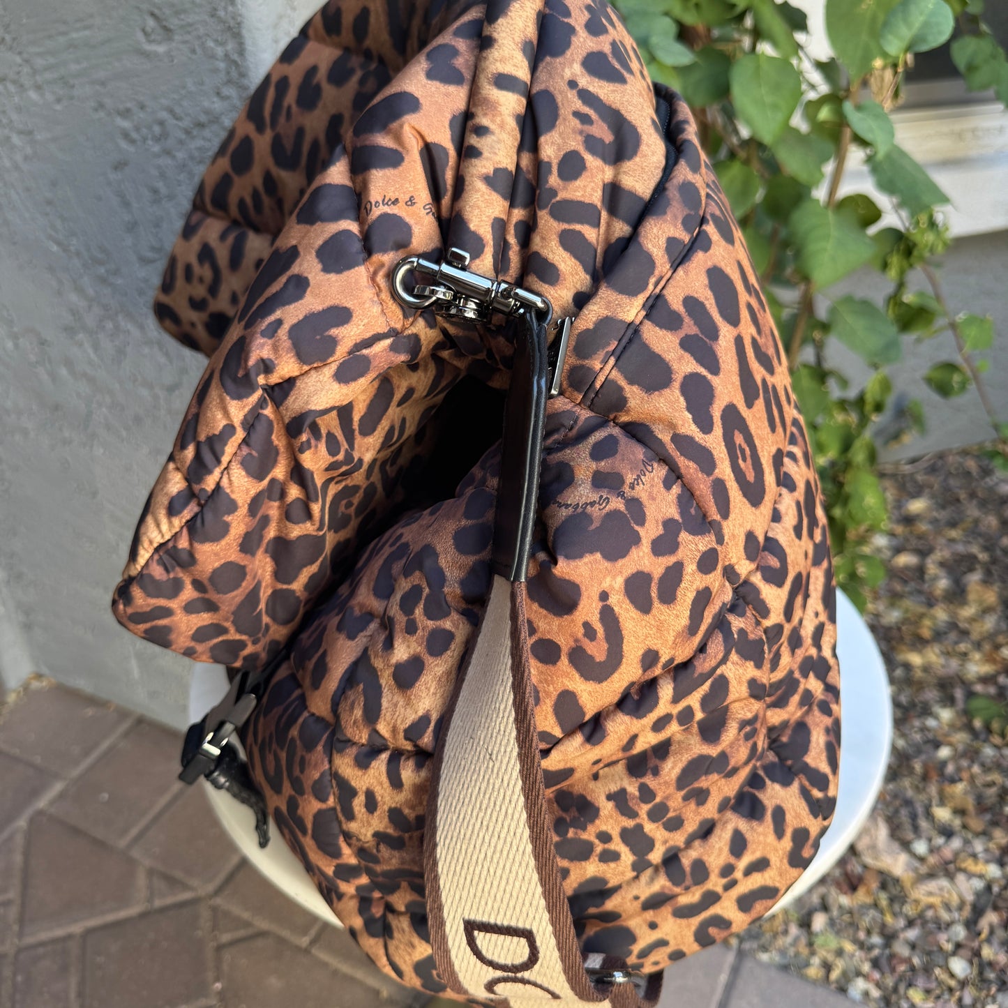 Dolce & Gabbana DG Leo XL Leopard Nylon Sicily Crossbody