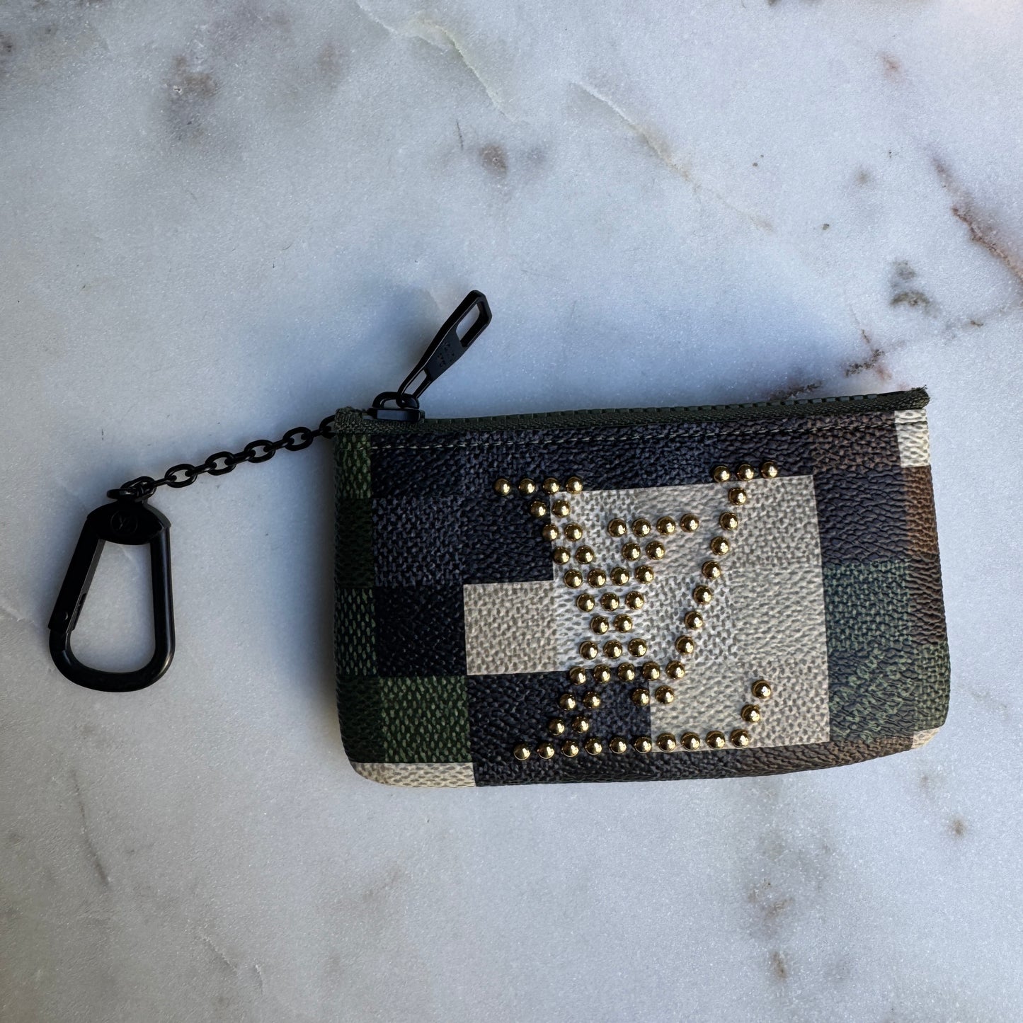 Louis Vuitton Damoflage Studded Pochette Cles Key Pouch