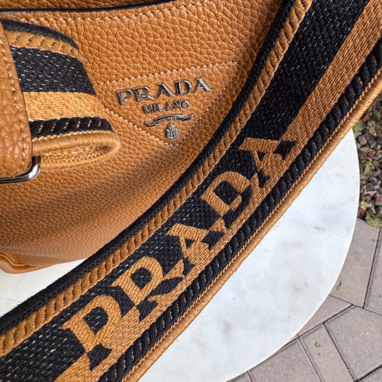 Prada Vitello Daino Hobo Leather Crossbody