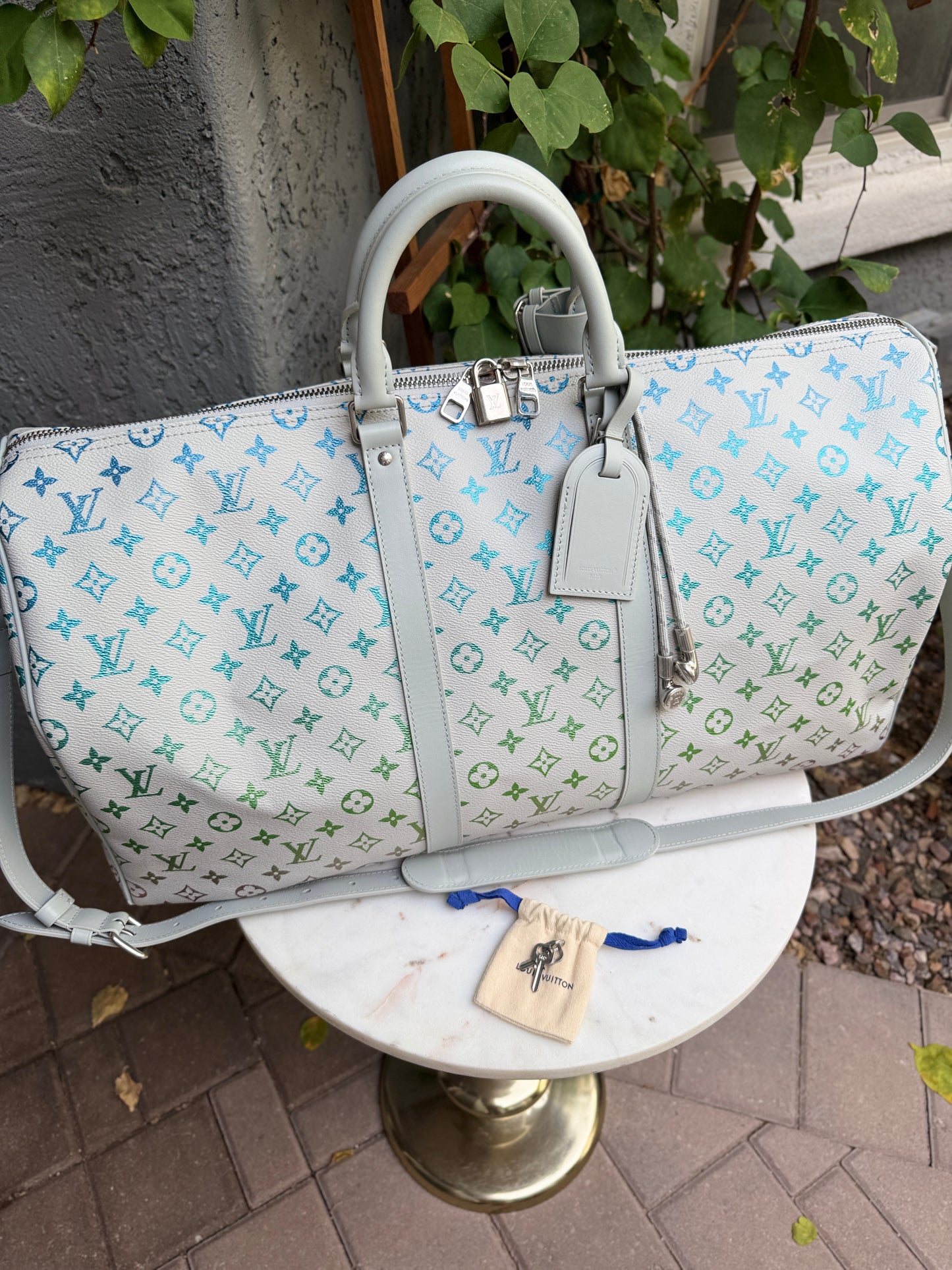 Louis Vuitton Multicolor Iridescent Monogram Keepall Bandoulière 55