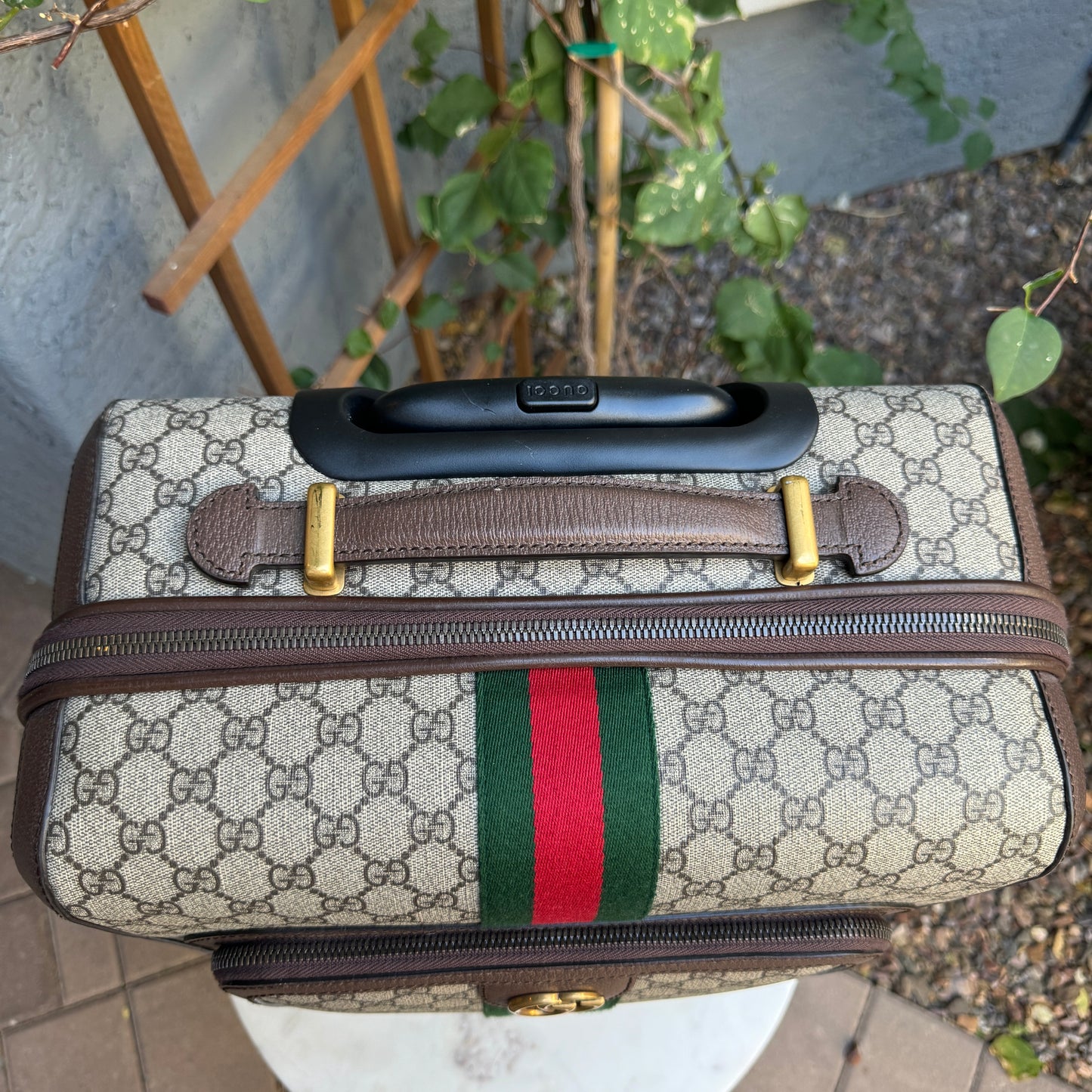 Gucci Savoy Small Monogram Trolley Suitcase