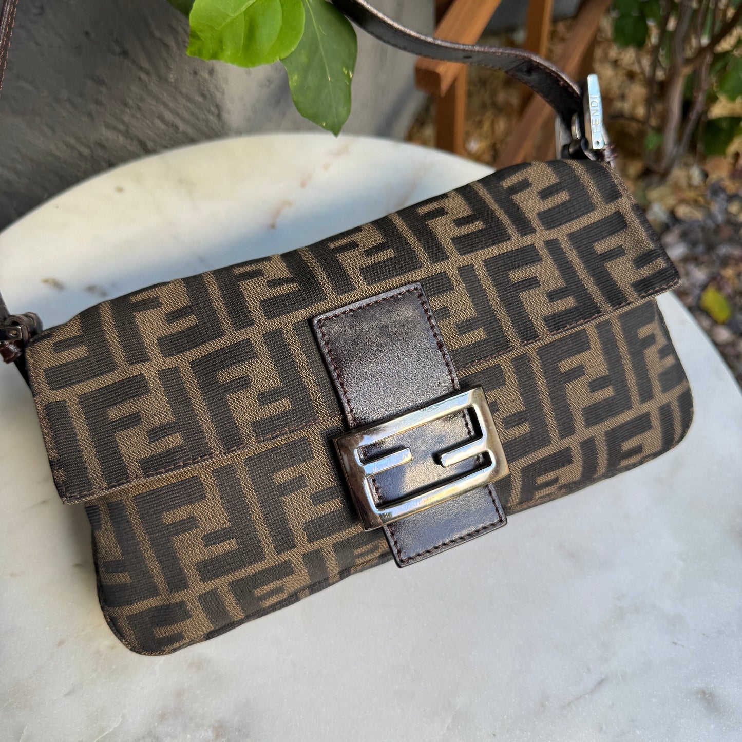 Fendi Vintage Zucca Baguette Shoulder Bag