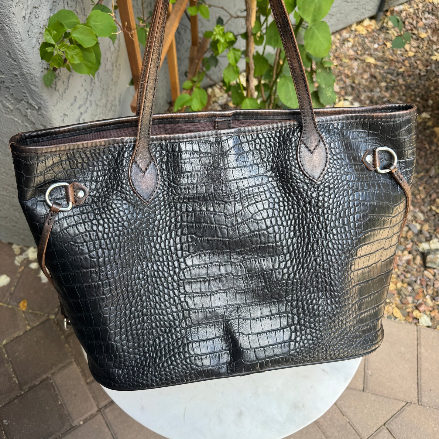 Freebird Embossed Crocodile Leather Mara Tote
