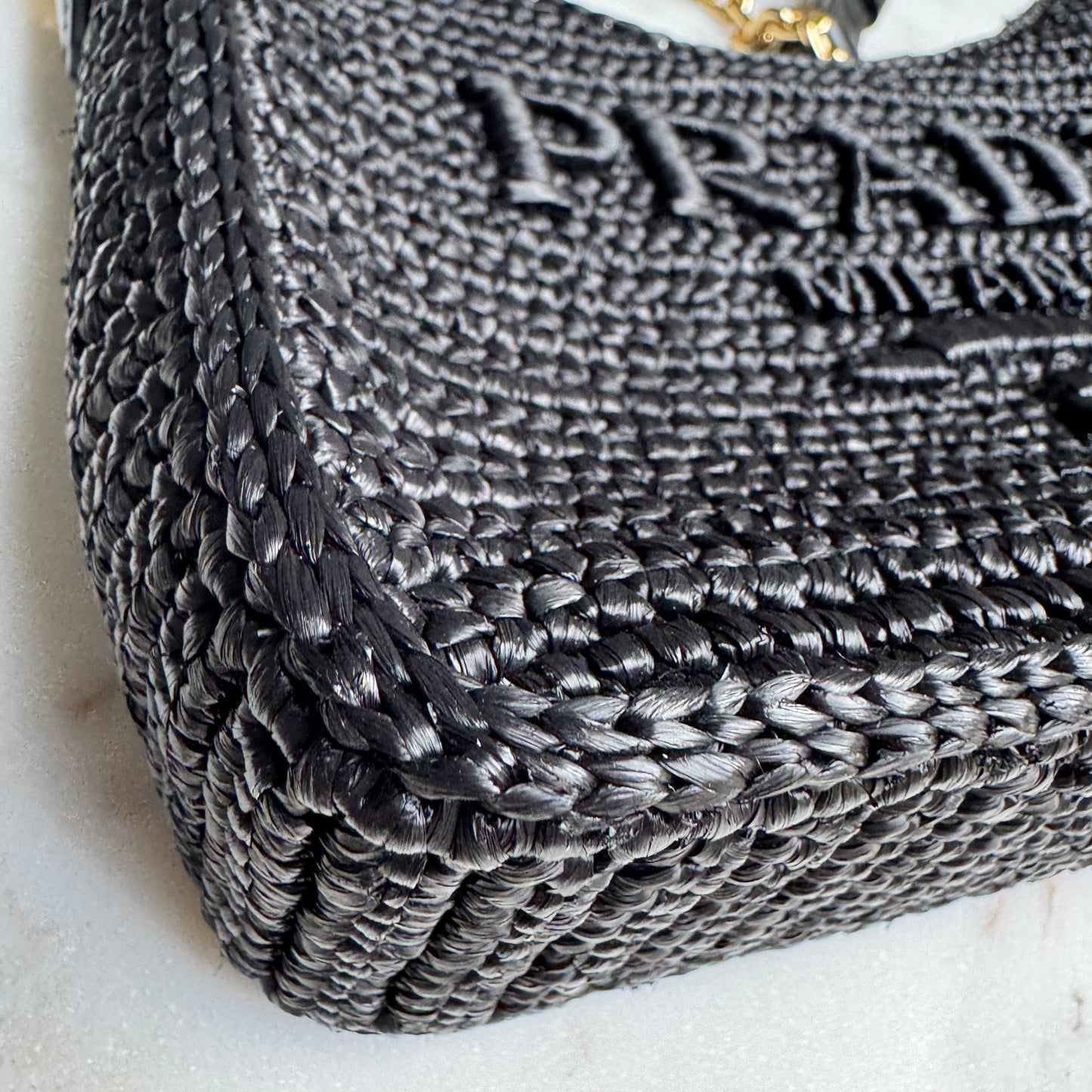 Prada Re-Edition Mini Crochet Raffia Crossbody Bag