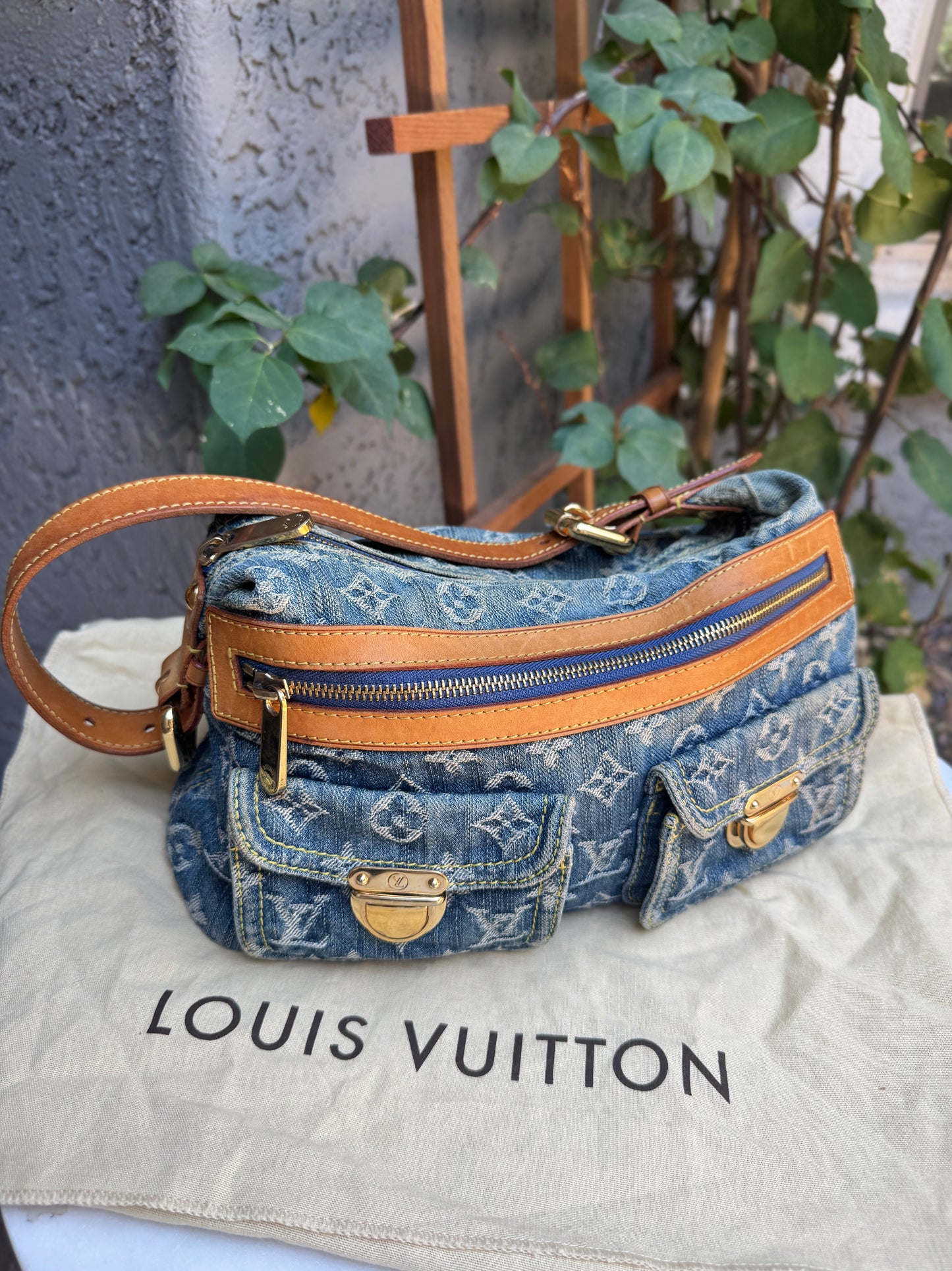Louis Vuitton Monogram Denim Baggy PM Shoulder Bag