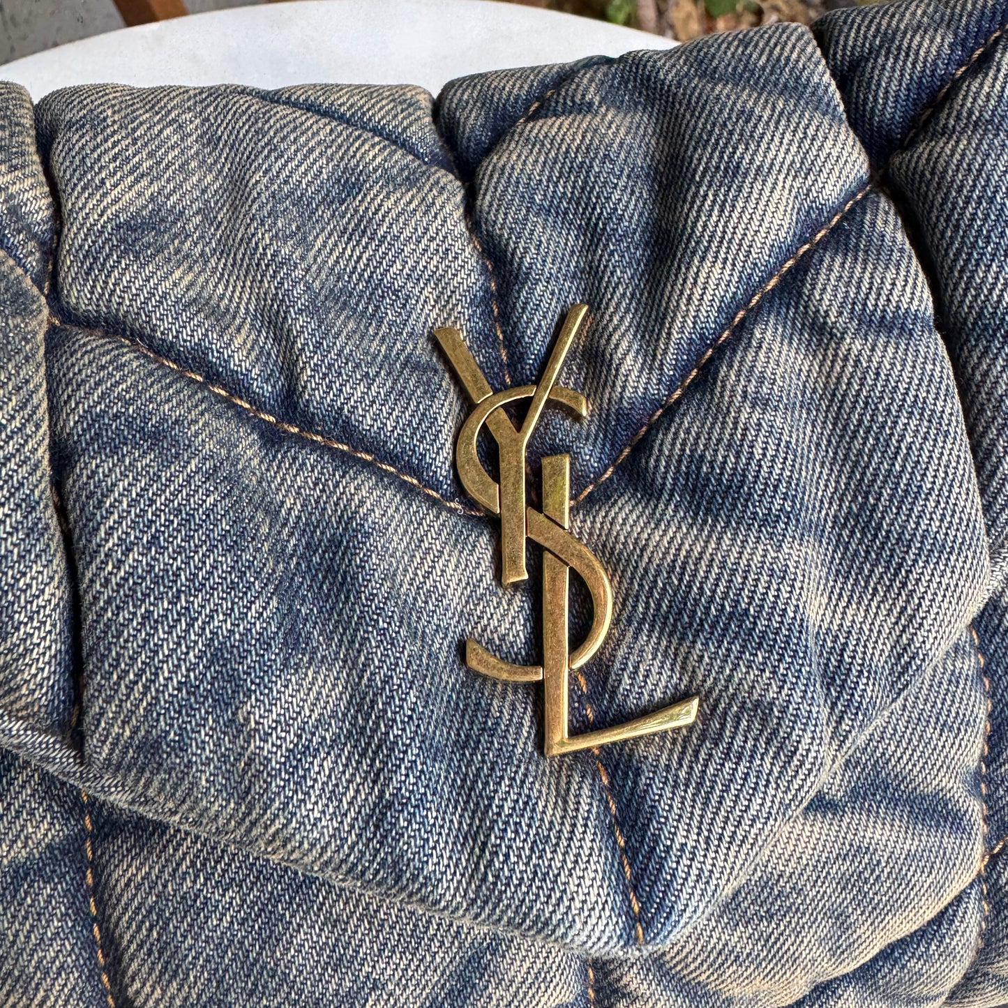 Saint Laurent Denim Toy LouLou Puffer Crossbody