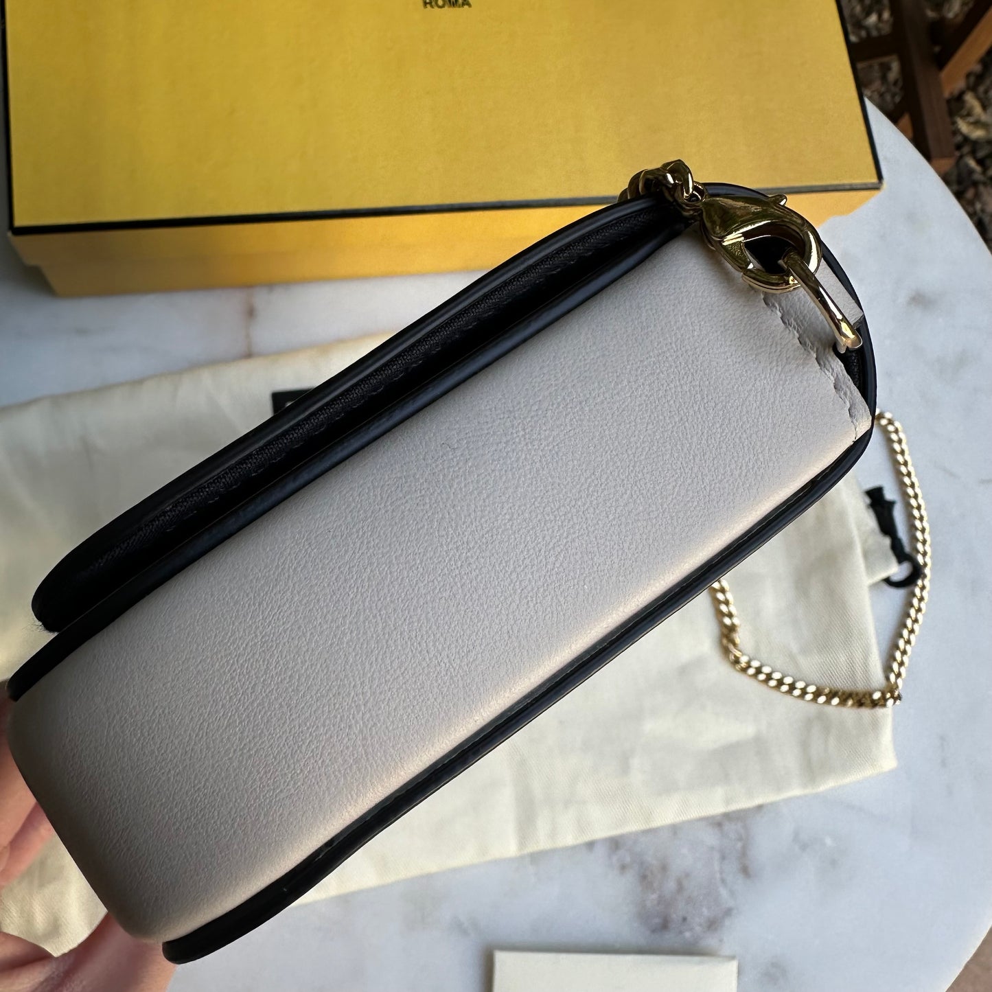 Fendi Fendigraphy Wallet On Chain Leather Crossbody
