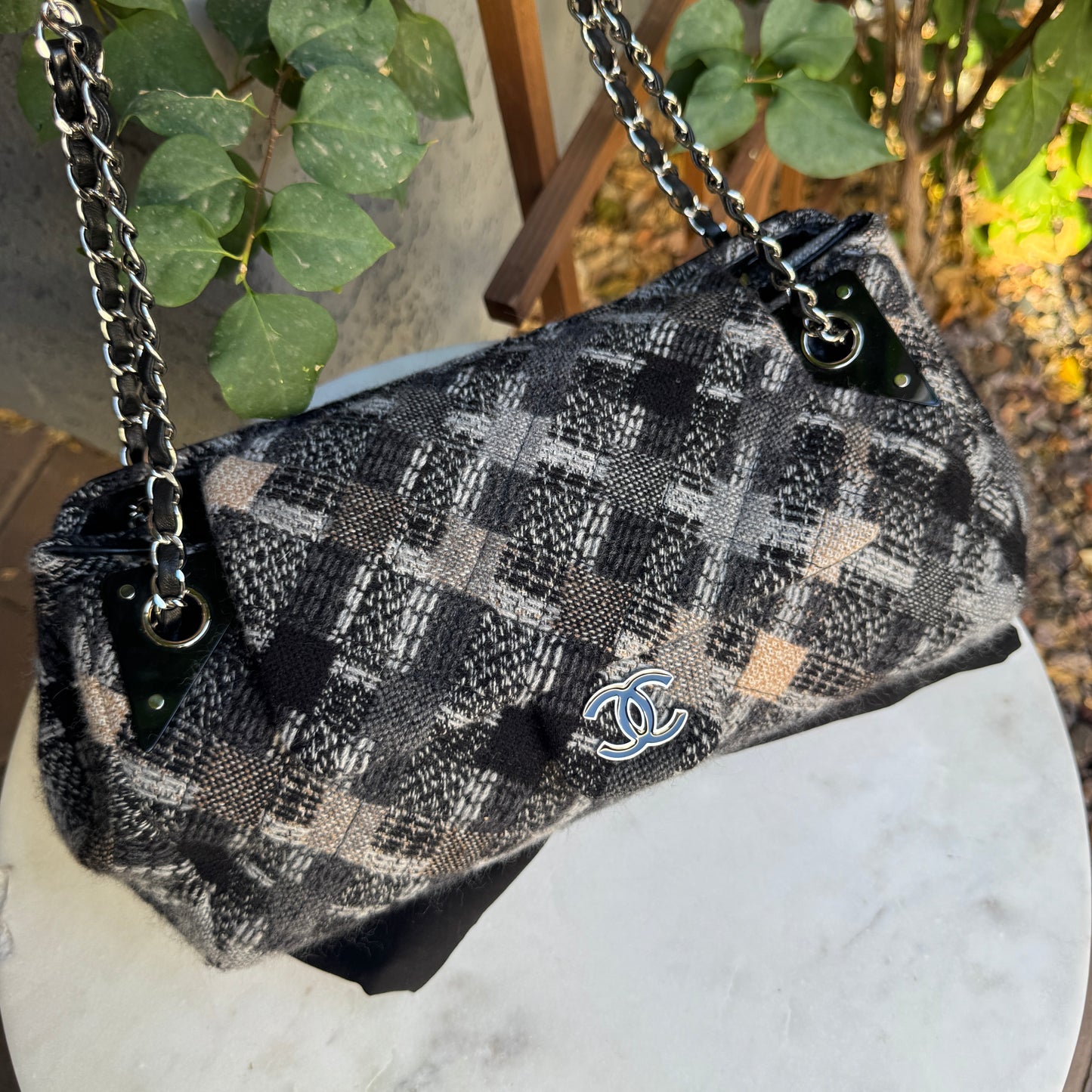 Chanel Tweed CC East West Shoulder Bag