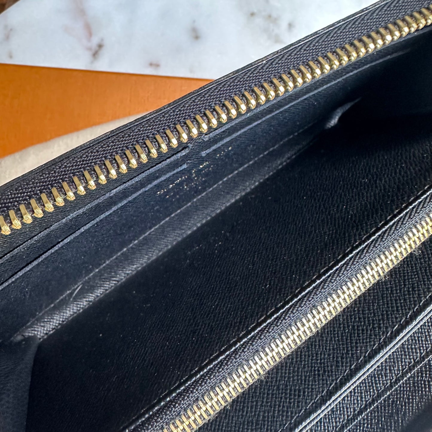 Louis Vuitton Damier Ebene Paillettes Zippy Wallet