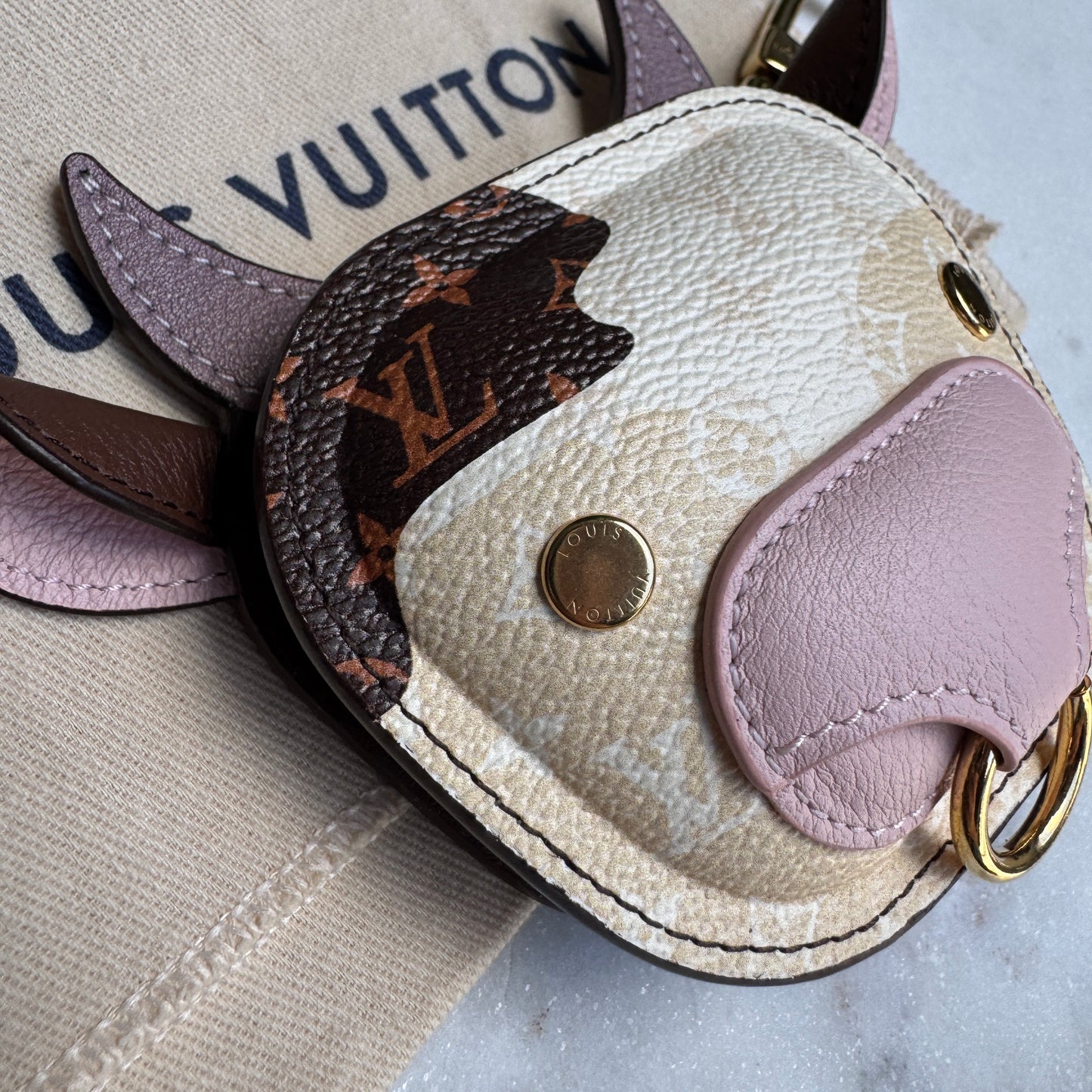 Louis Vuitton Cow Zipper Pouch Bag Charm