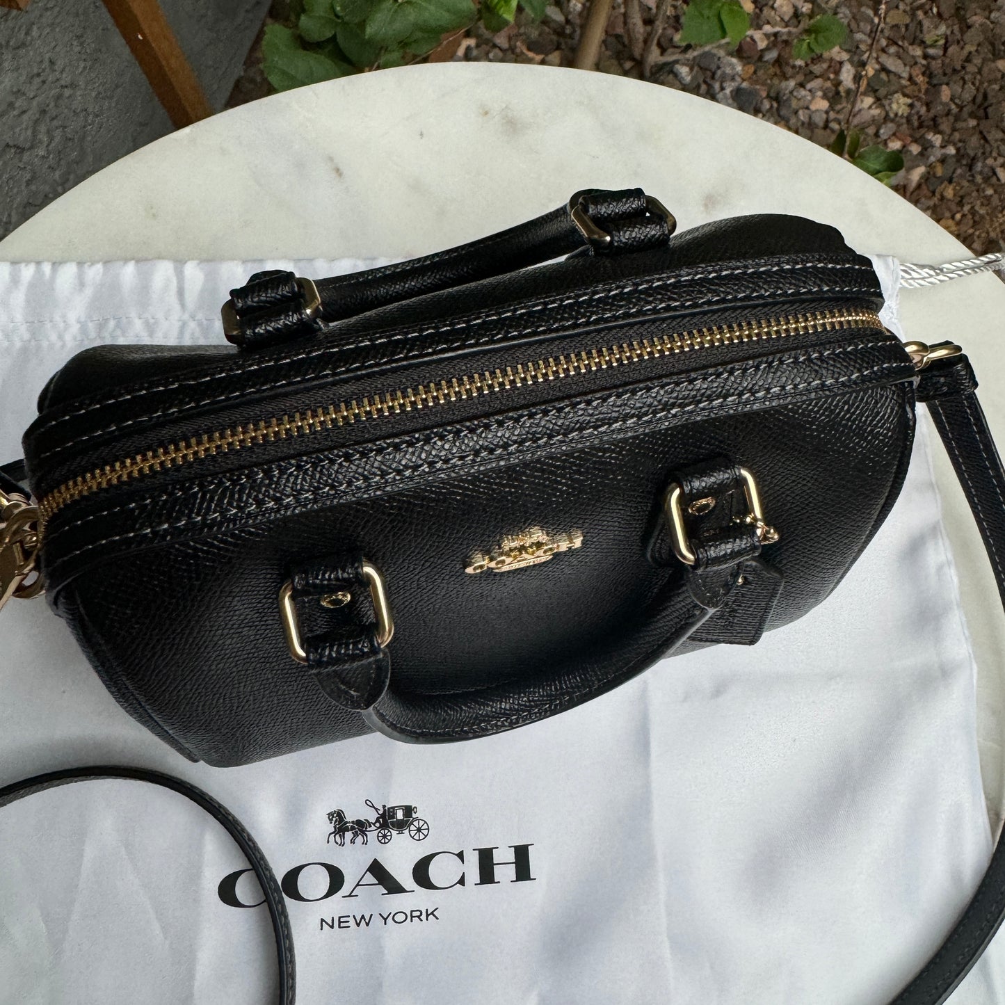 Coach Mini Rowan Leather Boston Crossbody