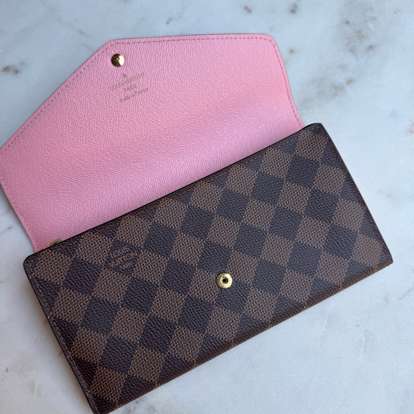 Louis Vuitton Limited Edition Studded Damier Ebene Sarah Wallet