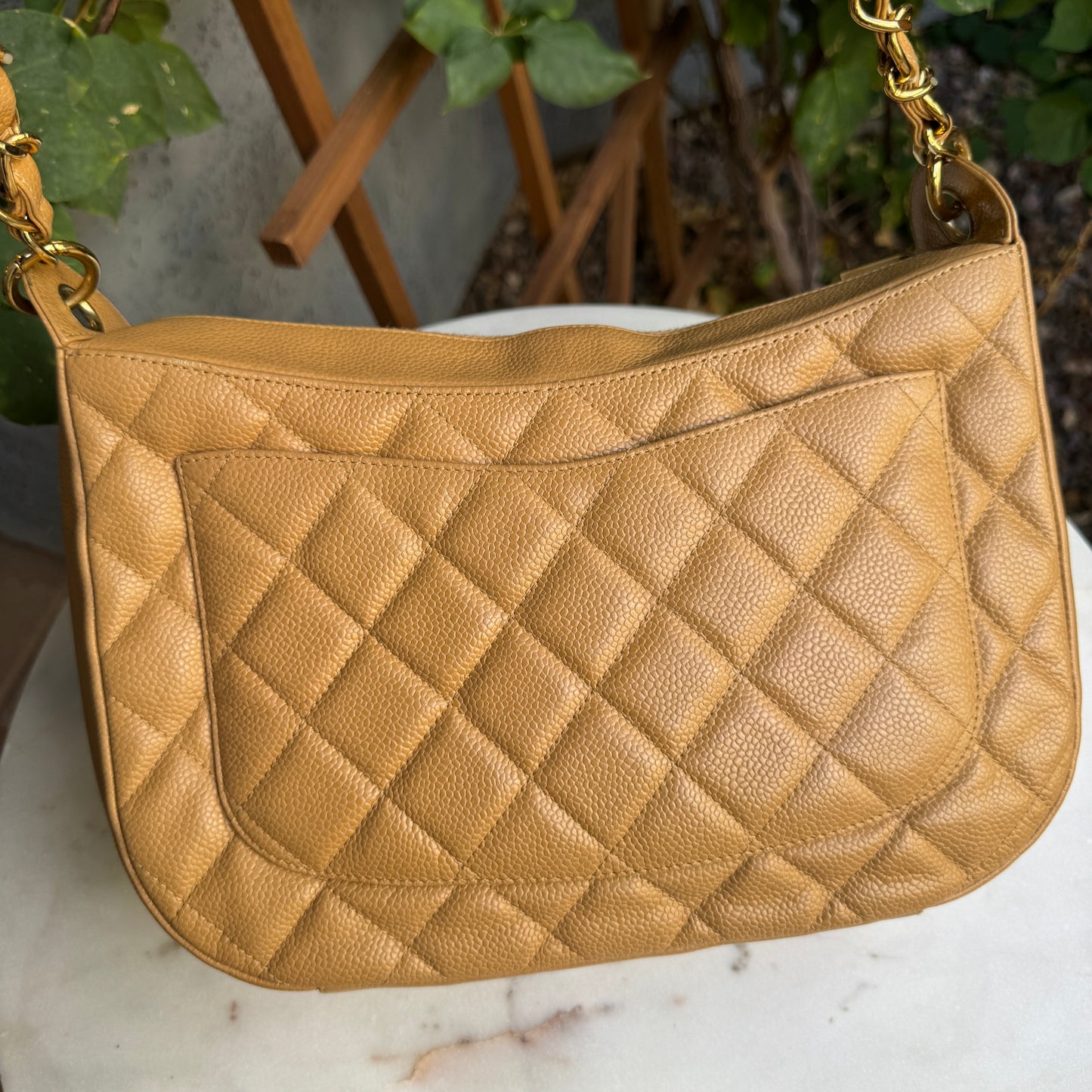 Chanel Timeless CC Quilted Caviar Leather Crescent Hobo Shoulder Bag