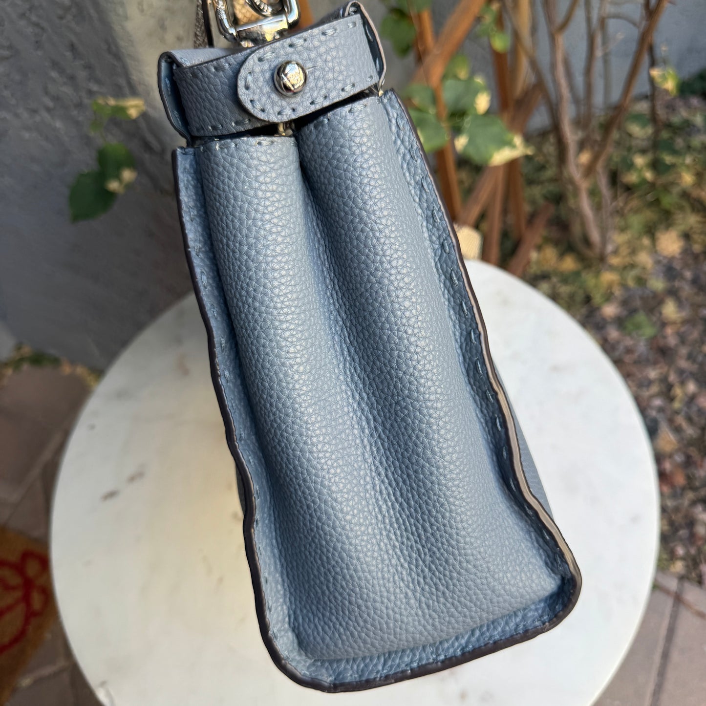 Fendi Cuoio Romano Selleria Leather Python Peekaboo Bag