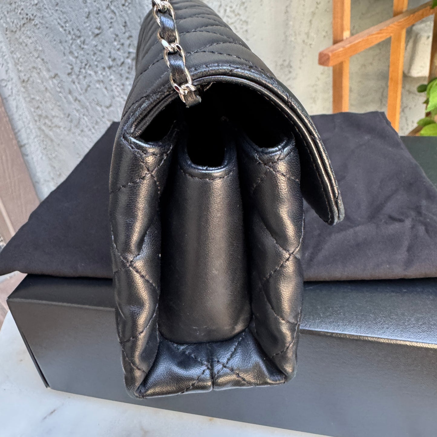 Chanel East West Single Flap Crossbody Bag