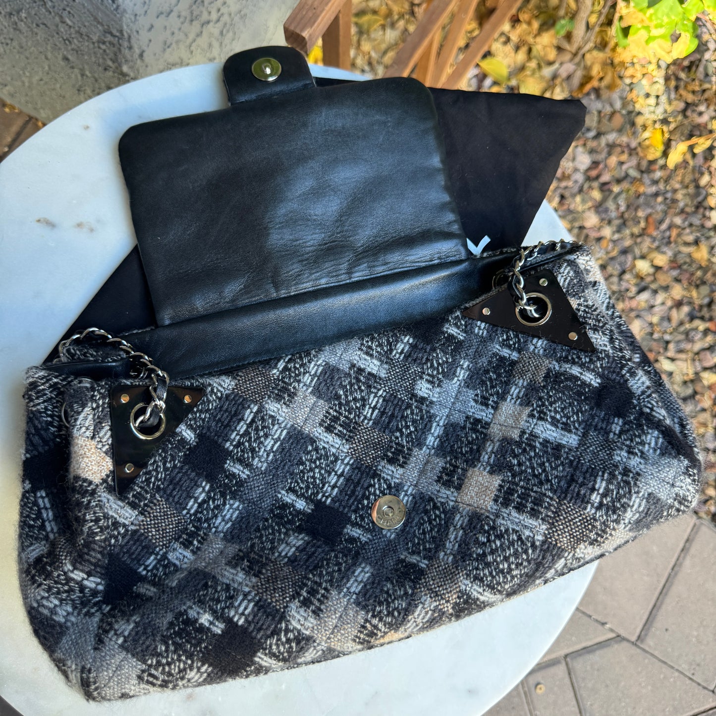 Chanel Tweed CC East West Shoulder Bag