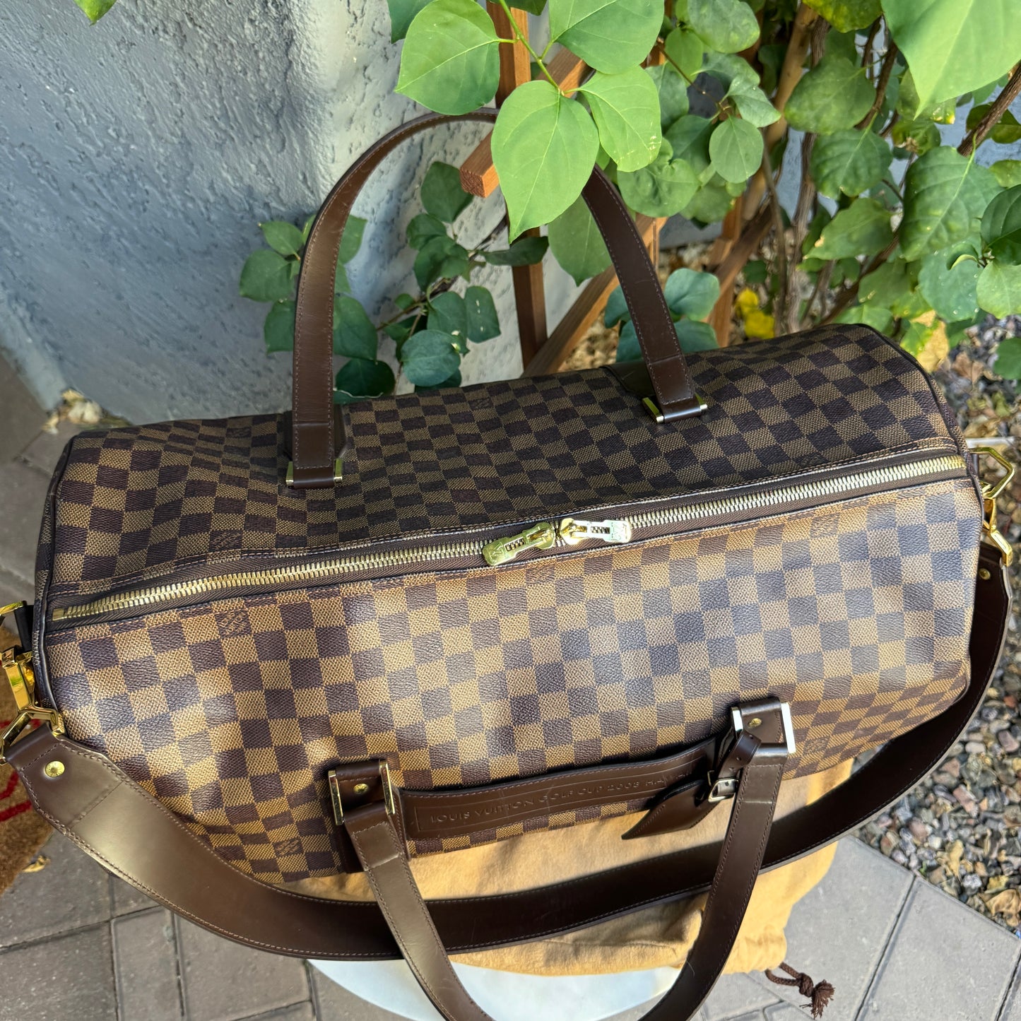 Louis Vuitton Vintage Damier Ebene Golf Cup Sac Polochon 55 Duffle