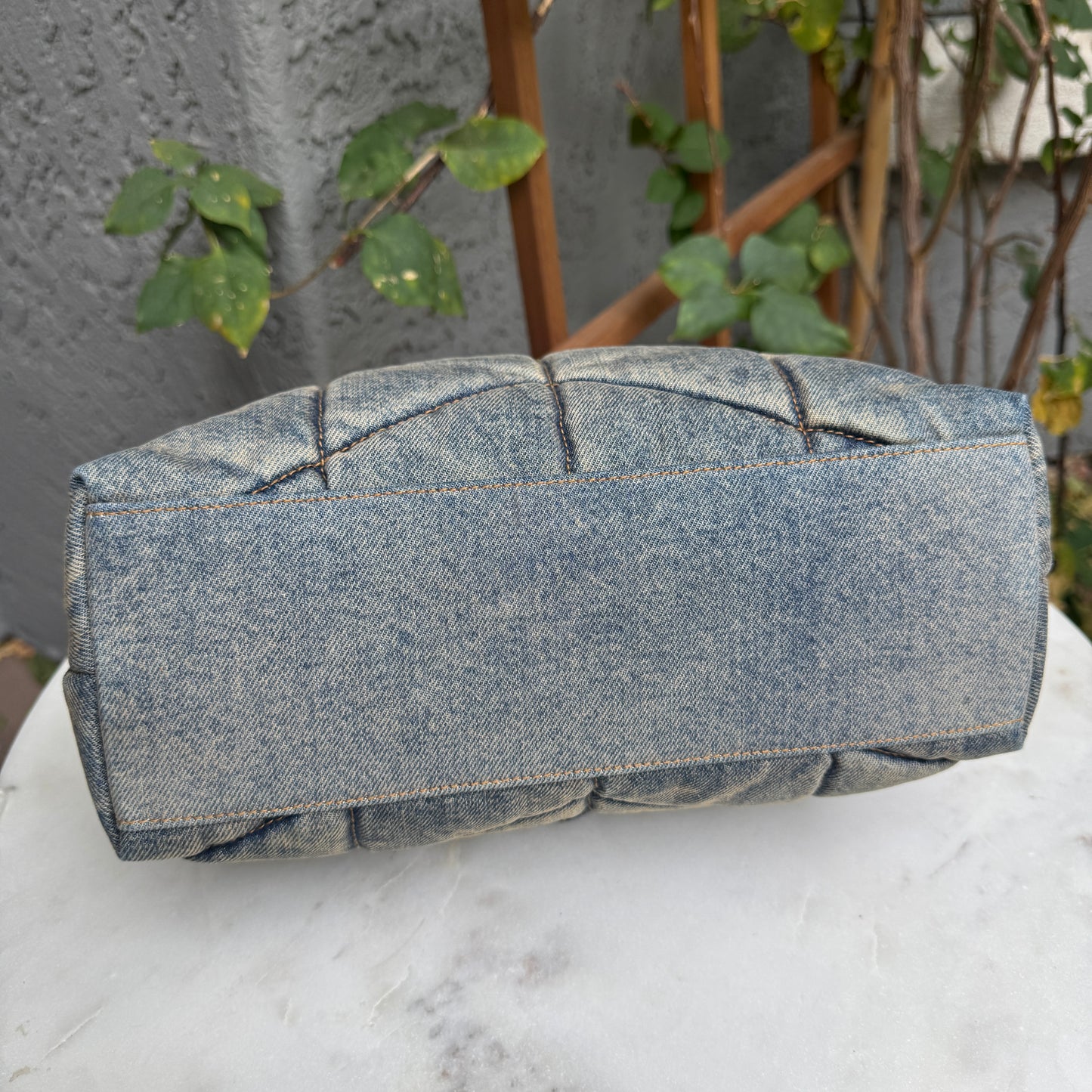 Saint Laurent Denim Toy LouLou Puffer Crossbody