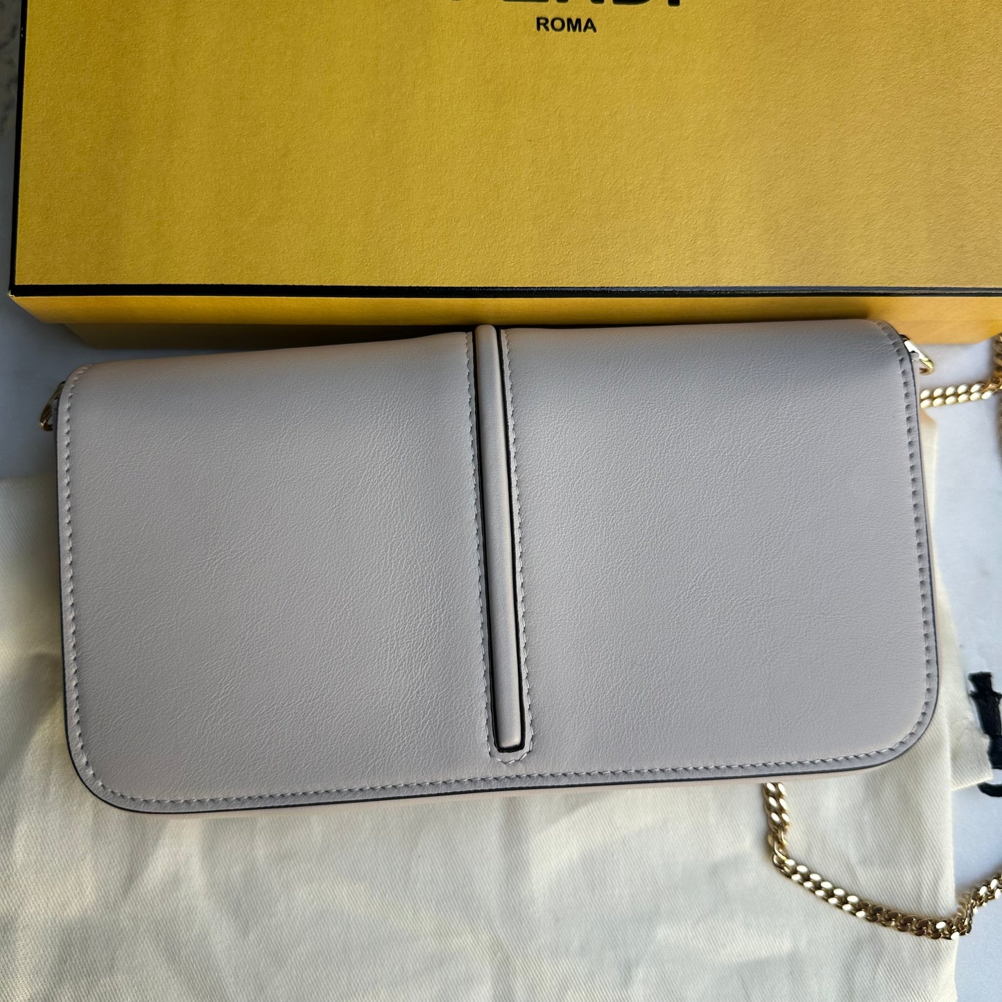 Fendi Fendigraphy Wallet On Chain Leather Crossbody