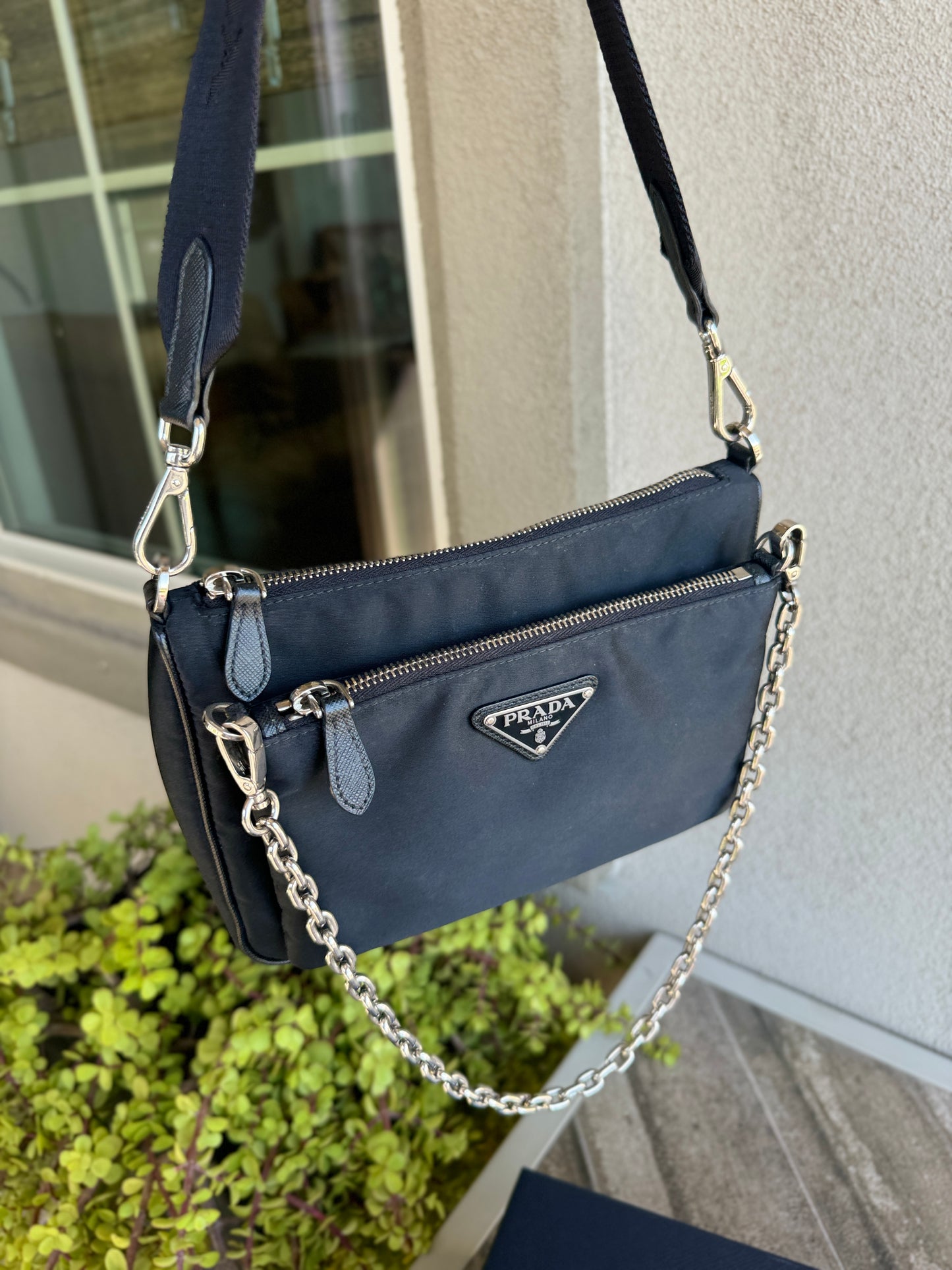 Prada Tessuto Re-Edition 2000 Nylon Double Zip Crossbody