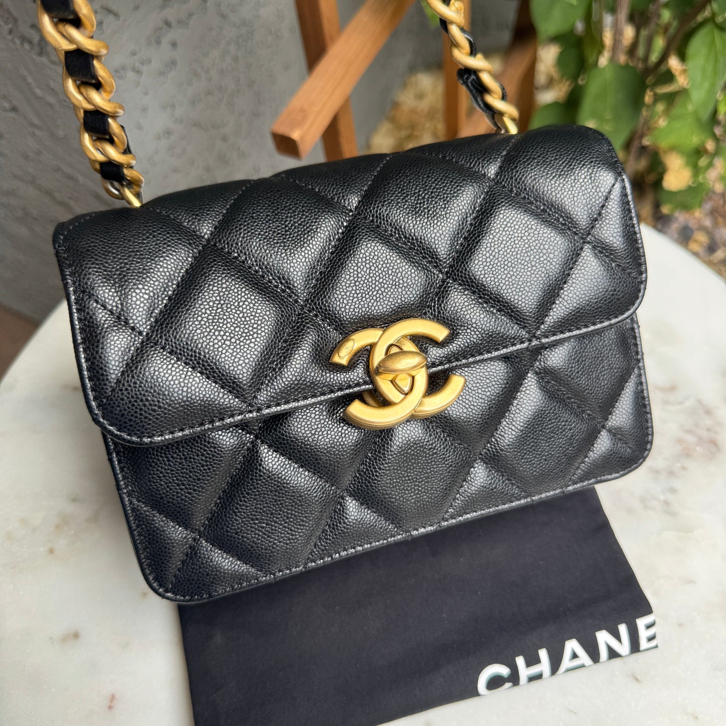 Chanel Shiny Caviar Quilted Small Single Flap Crossbody