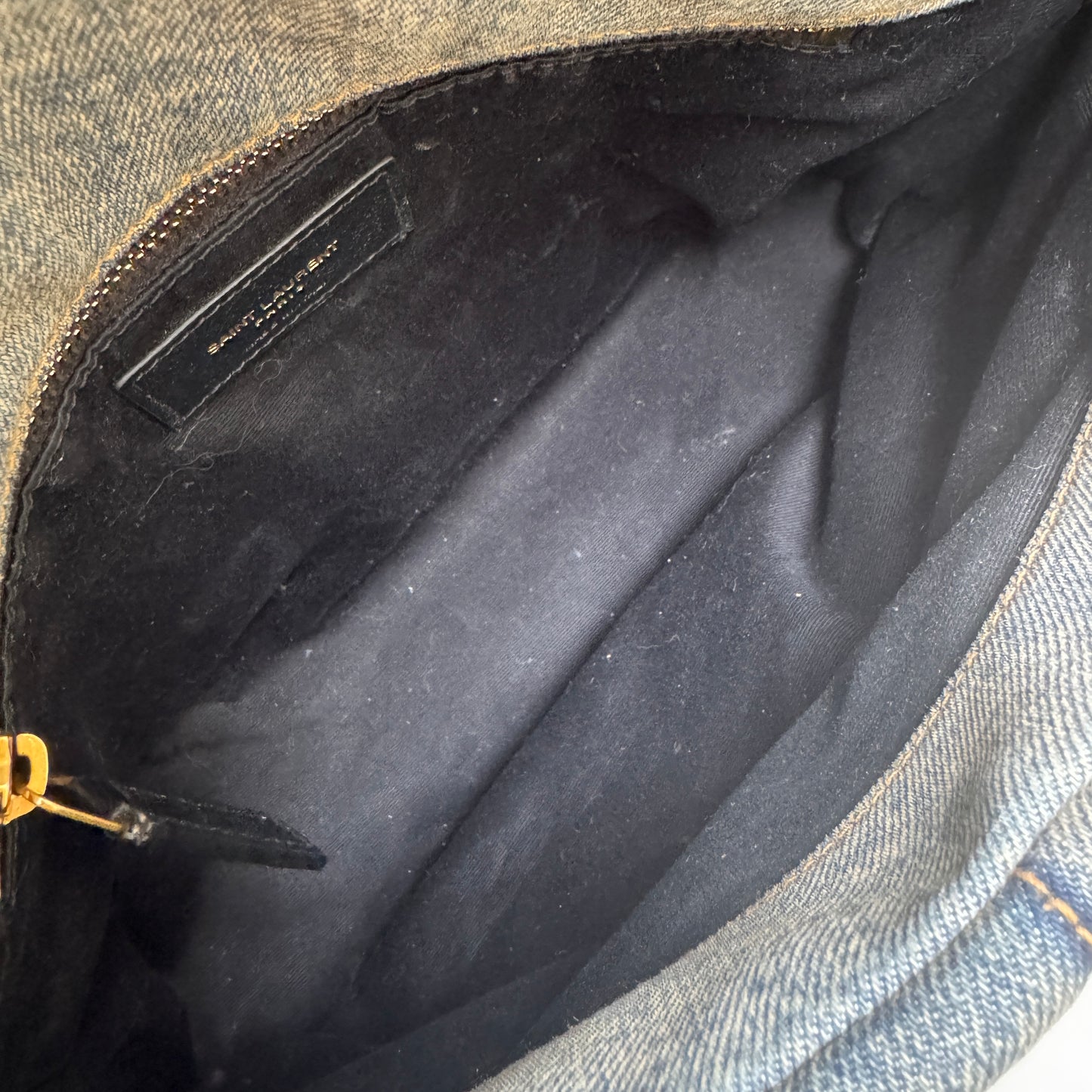 Saint Laurent Denim Toy LouLou Puffer Crossbody