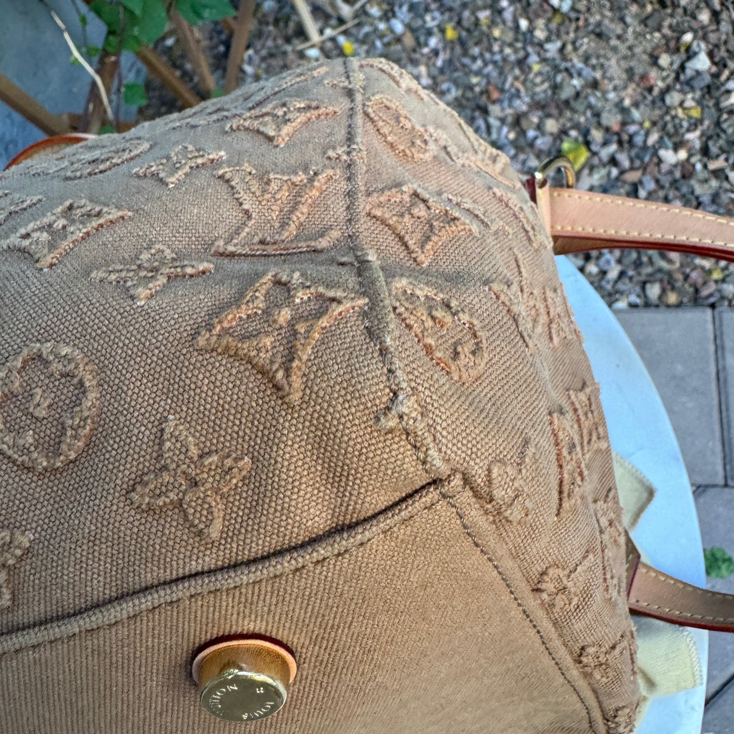 Louis Vuitton Monogram Stone Denim Speedy Bandouliere 35