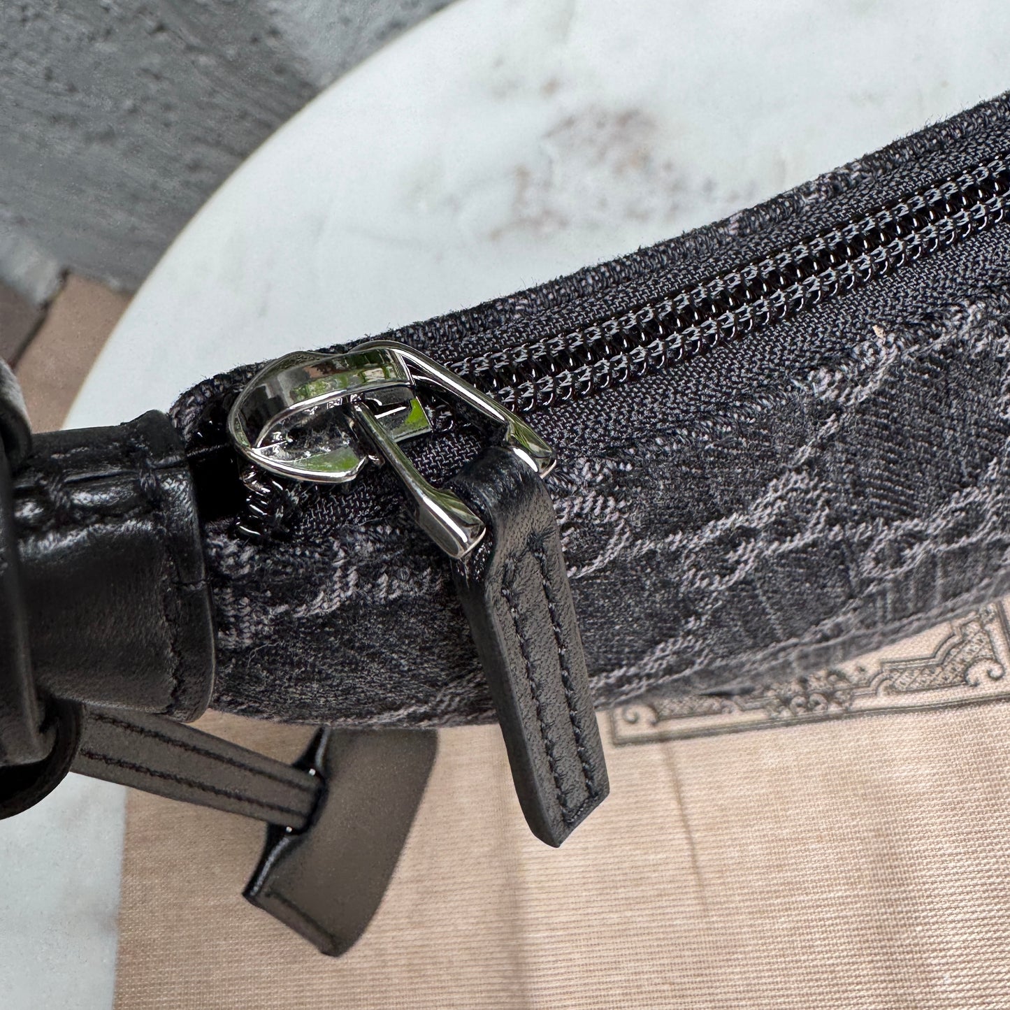 Gucci Horsebit Monogram Denim Slim Shoulder Bag