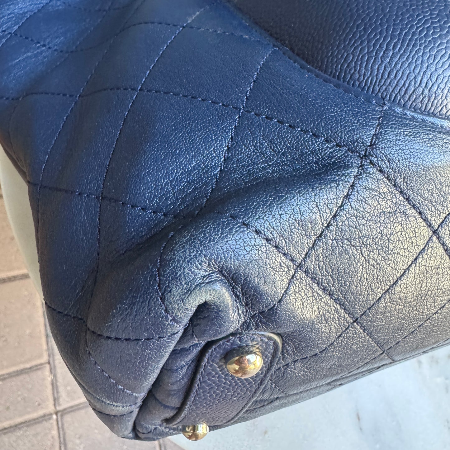 Chanel Calfskin & Caviar Daily Round Tote