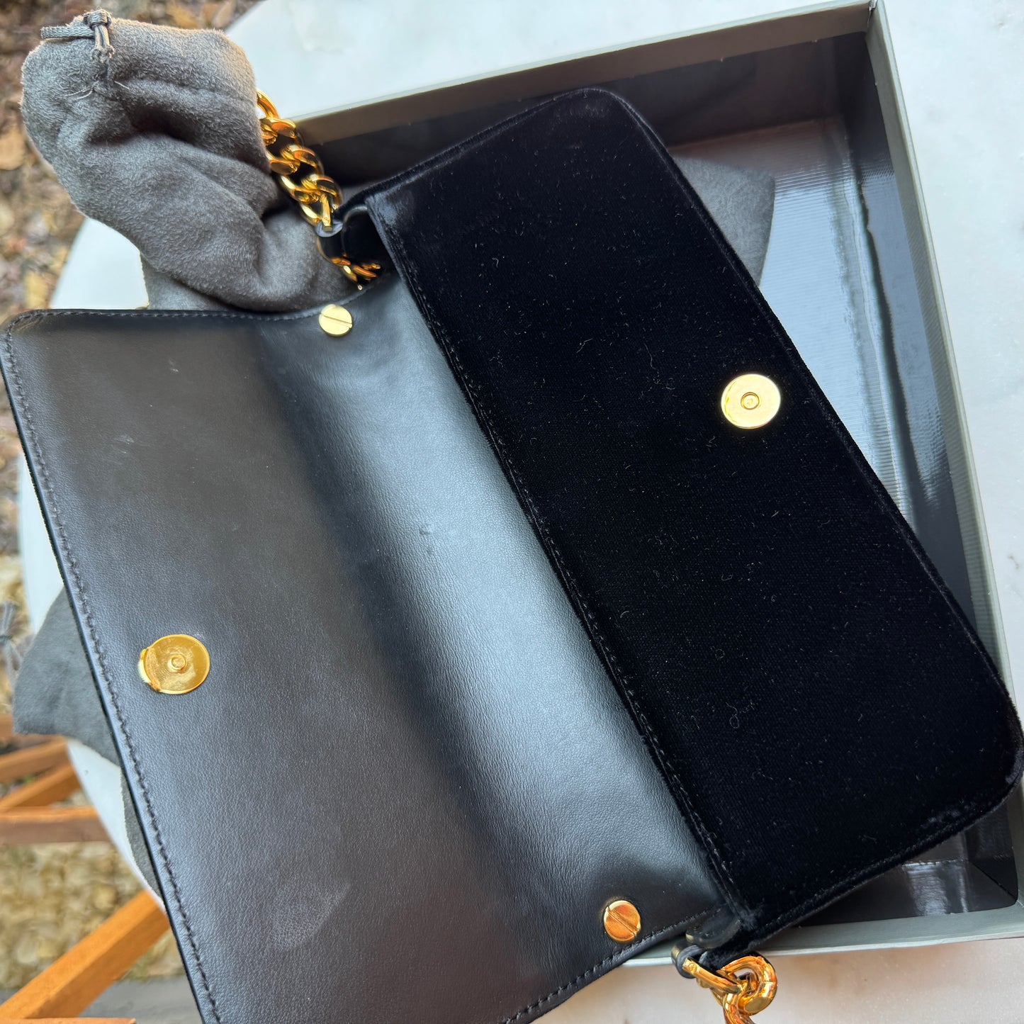 Tom Ford Triple Chain Velvet Crossbody