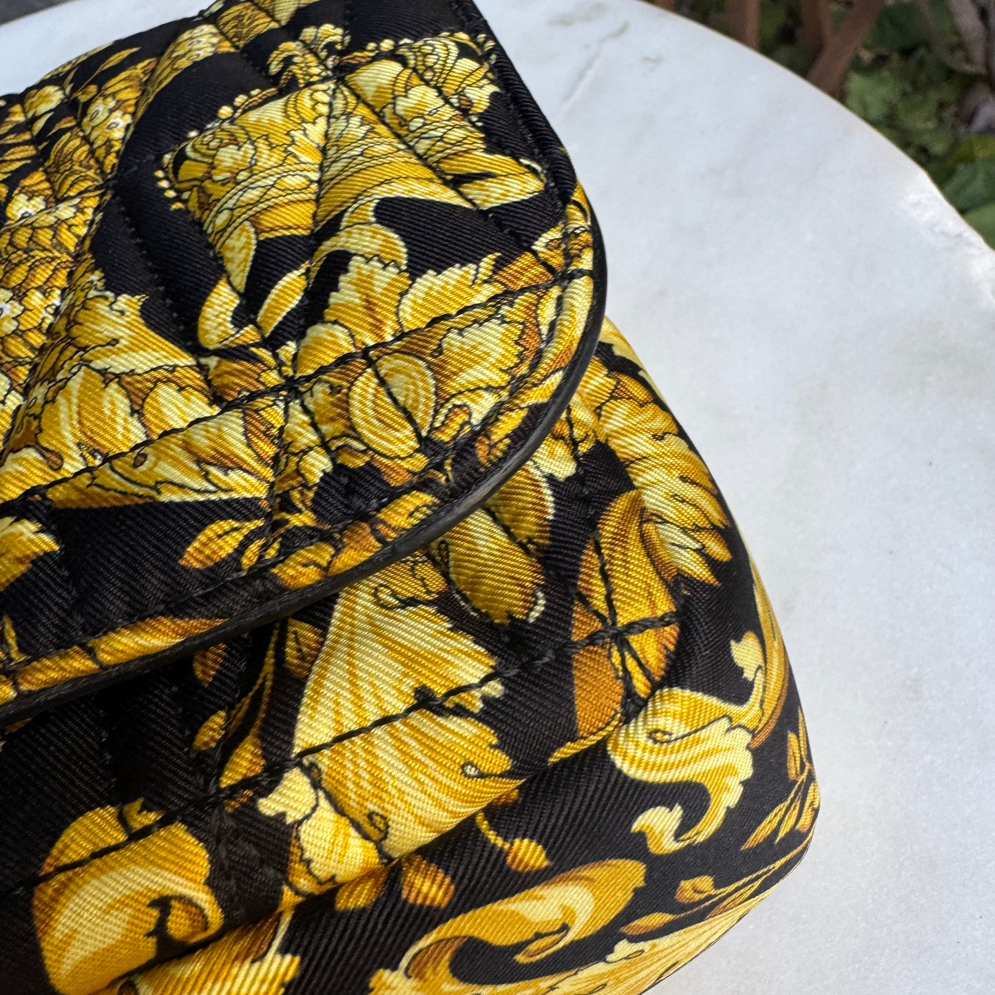 Versace Virtus Barocco Chain Flap Crossbody