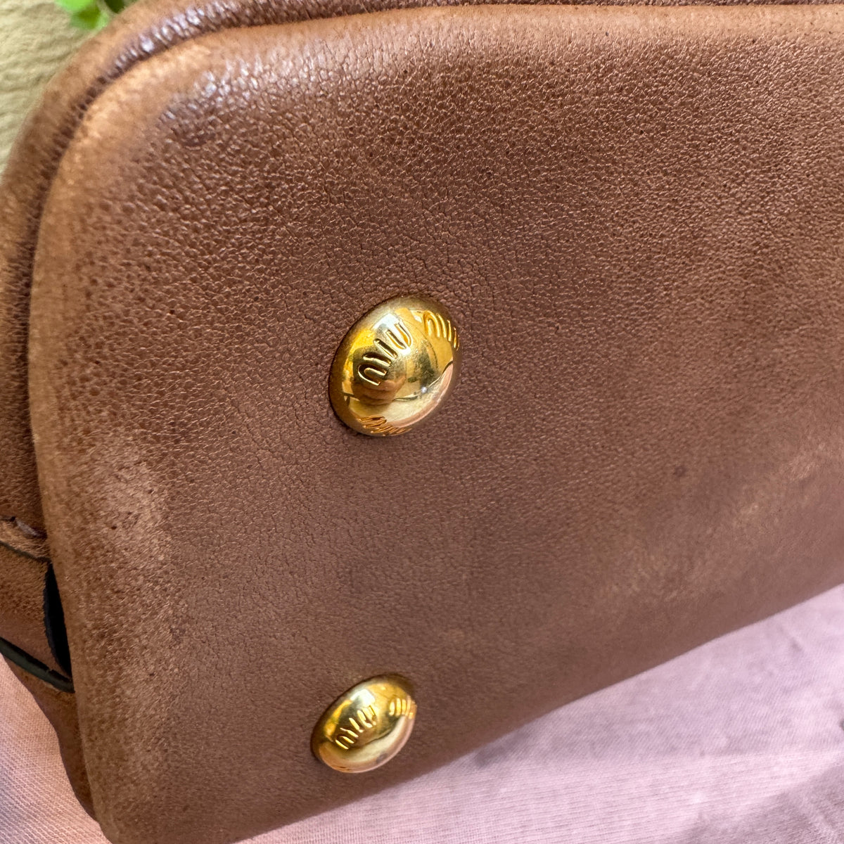 Miu Miu Adventure Nappa Leather Top Handle Bag