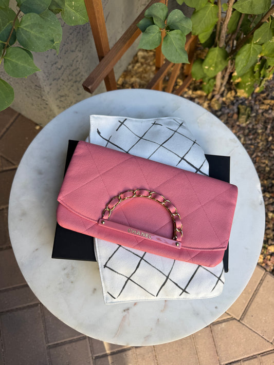 Chanel A Real Catch Caviar Leather Clutch