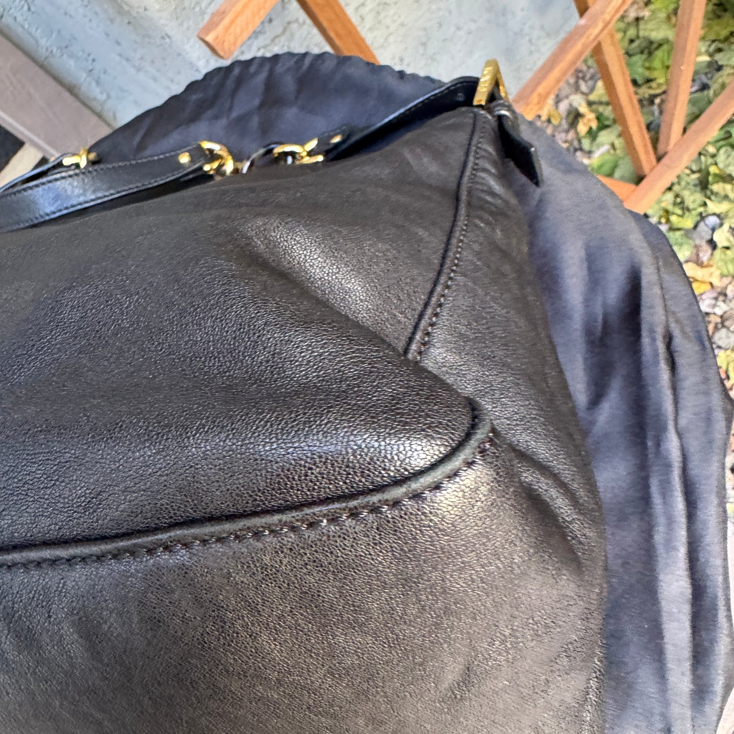 Fendi Lambskin Leather Tortoise Mamma Baguette