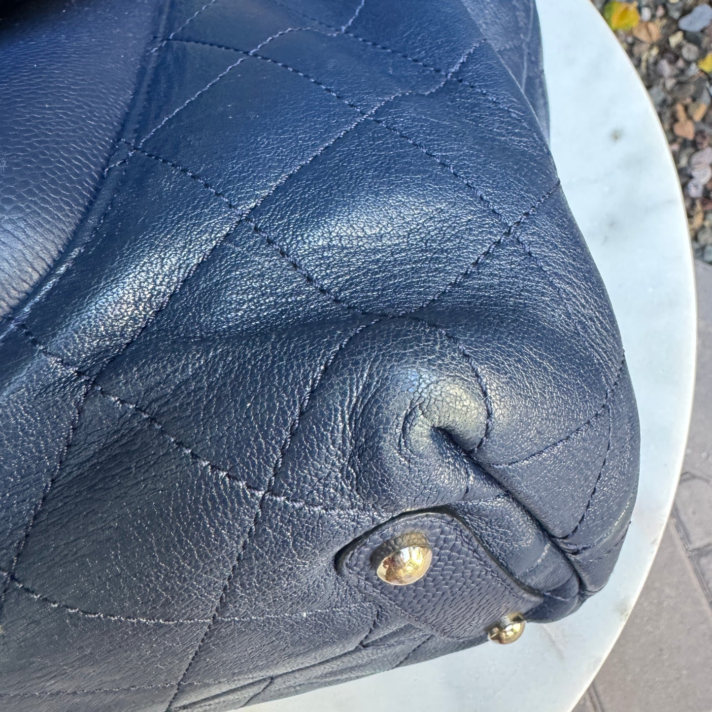 Chanel Calfskin & Caviar Daily Round Tote