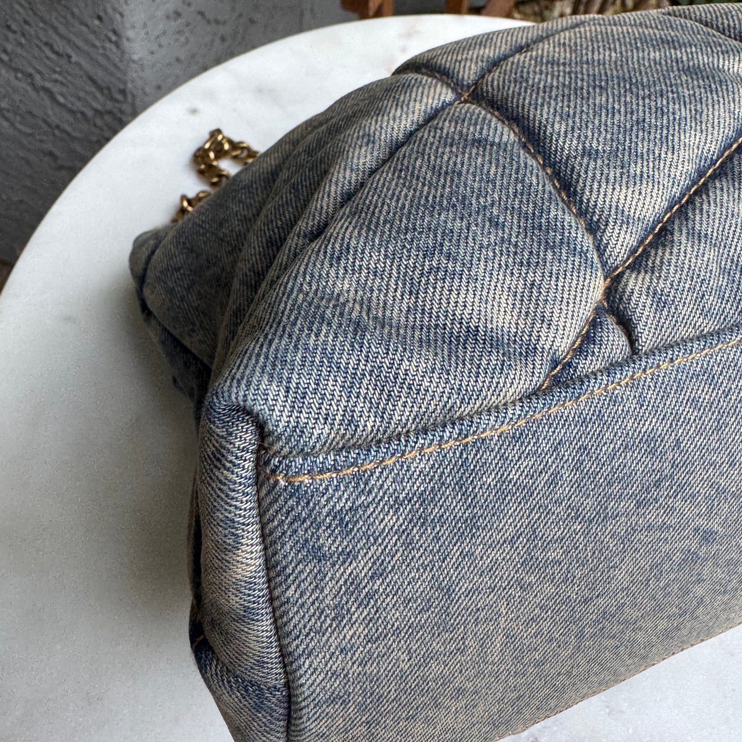 Saint Laurent Denim Toy LouLou Puffer Crossbody