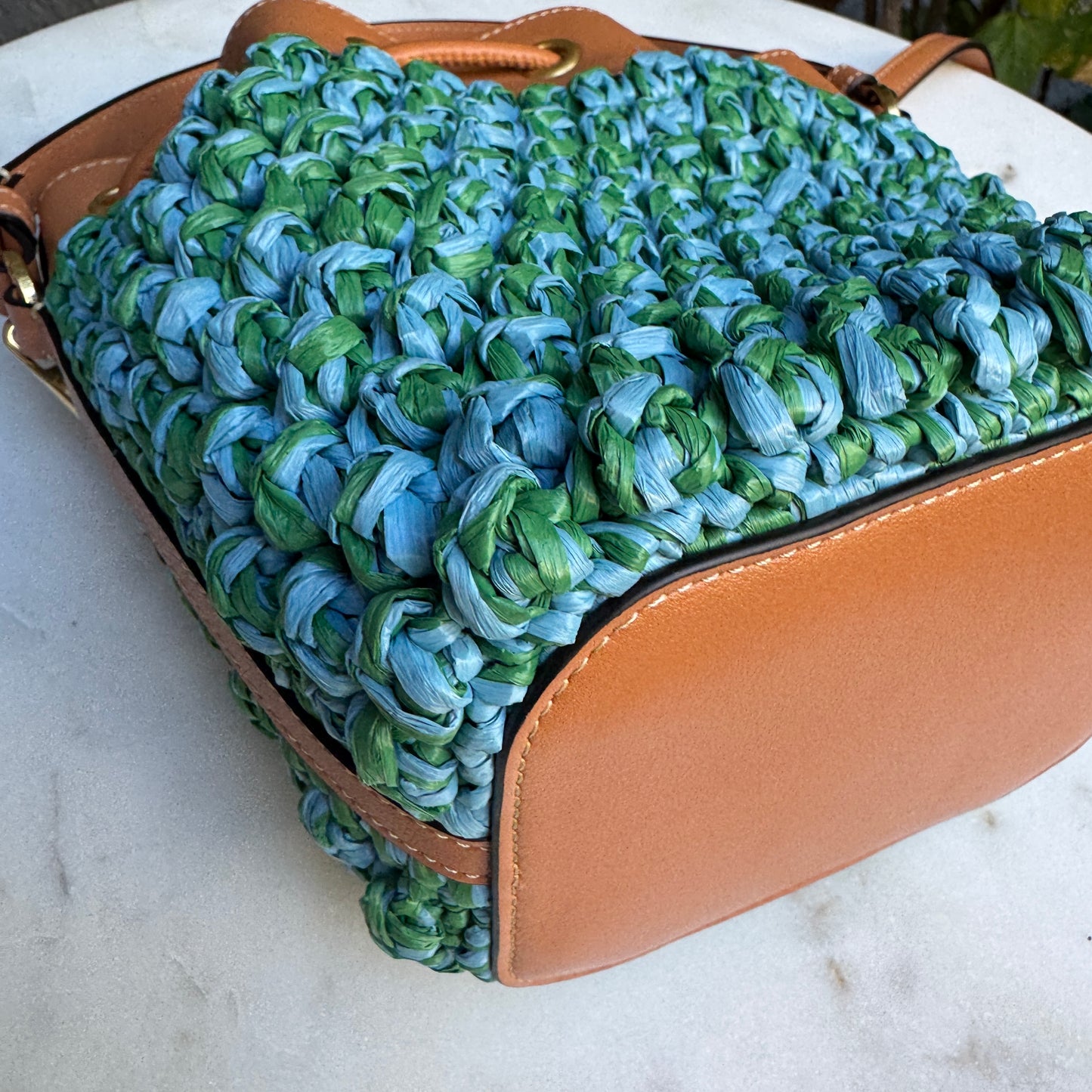 Valentino Garavani VLogo Signature Mini Raffia Bucket Bag