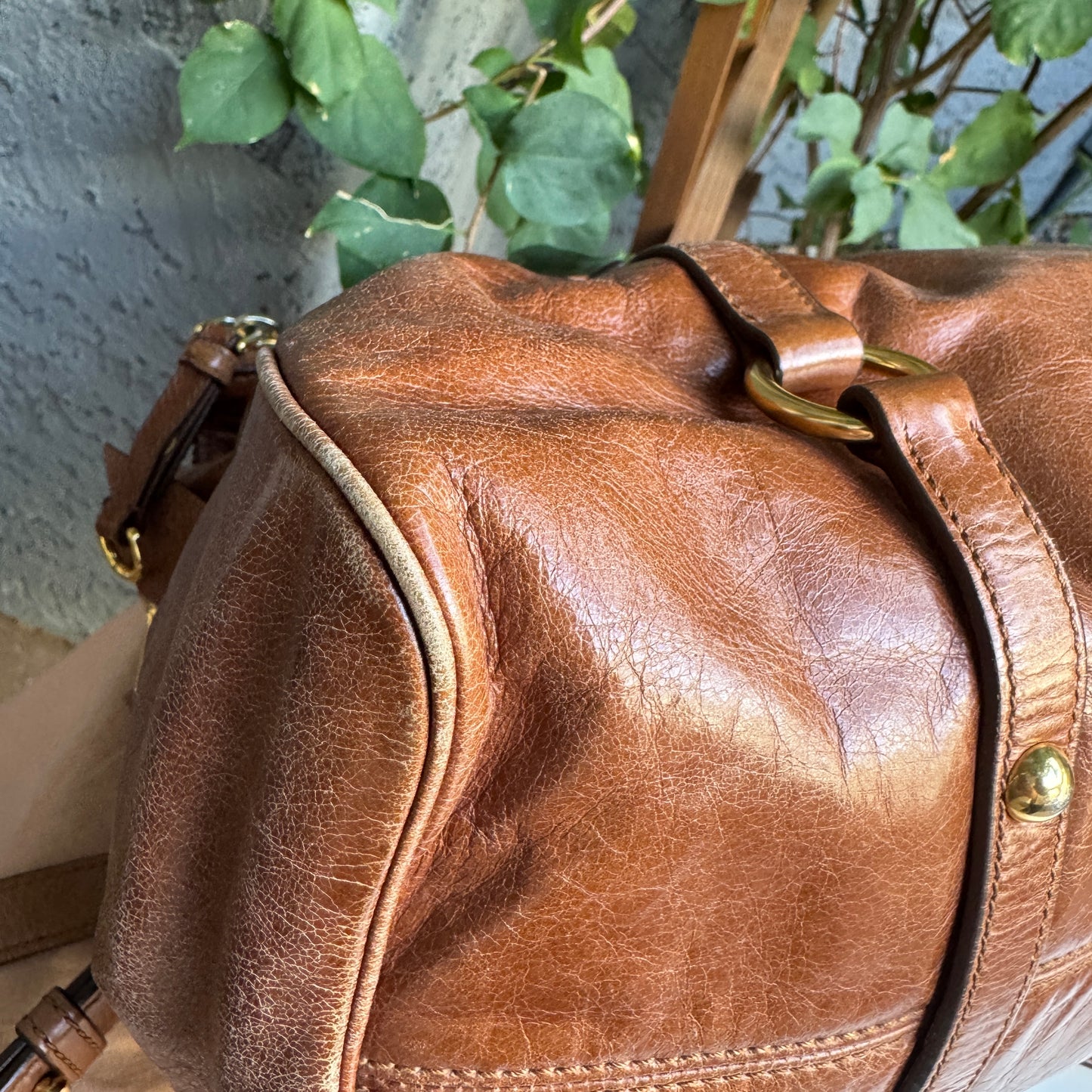 Miu Miu Vitello Lux Bow Leather Satchel