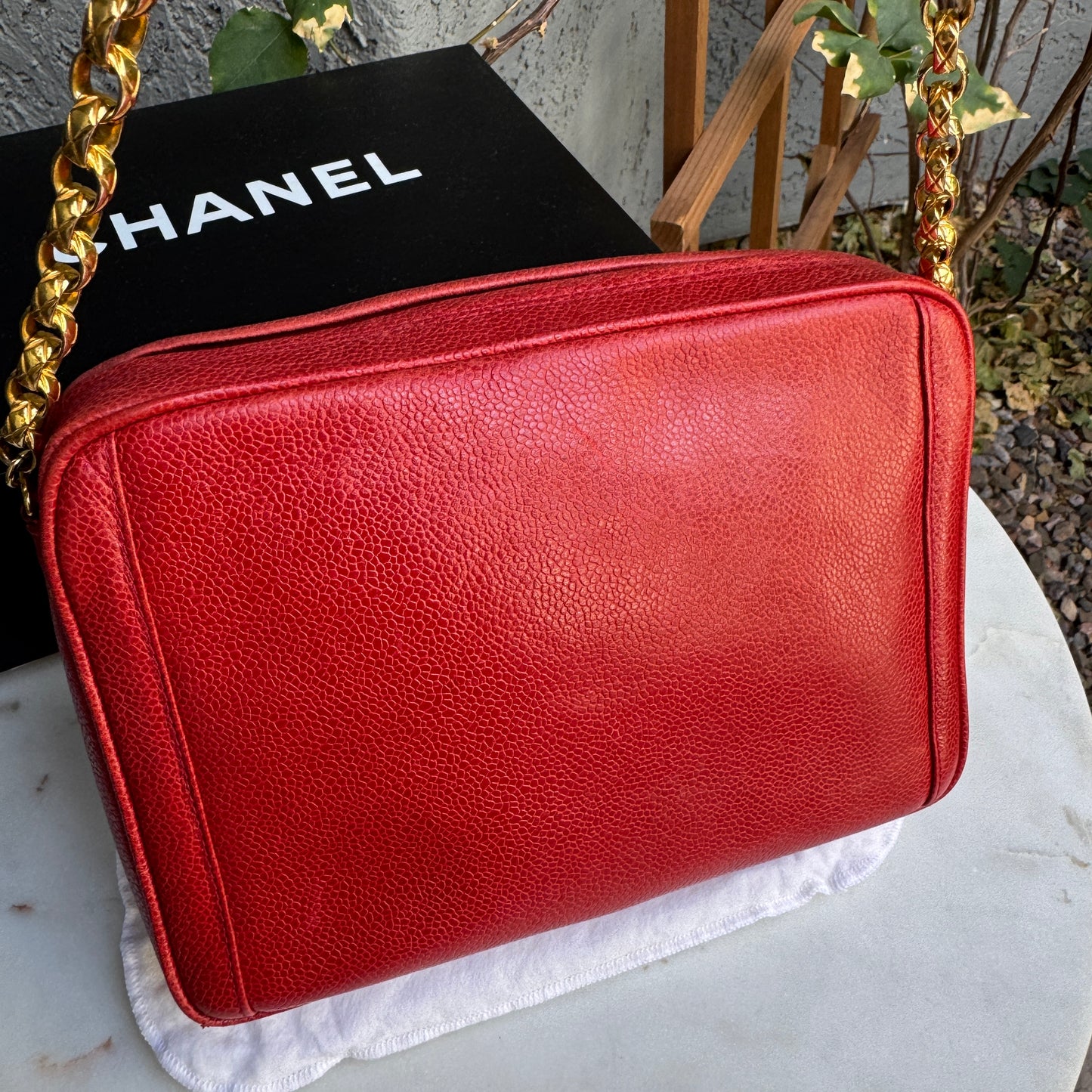 Chanel Caviar Leather Camera CC Vintage Flap Crossbody