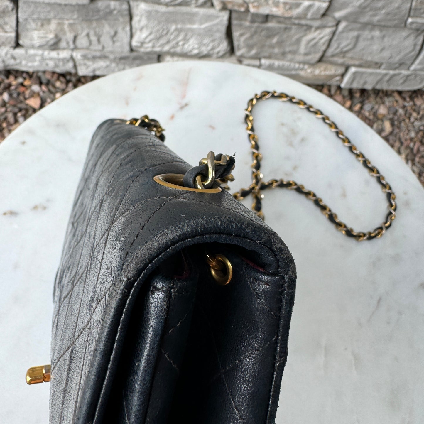 Chanel Vintage Lambskin Single Flap Matalese Full Flap Shoulder Bag