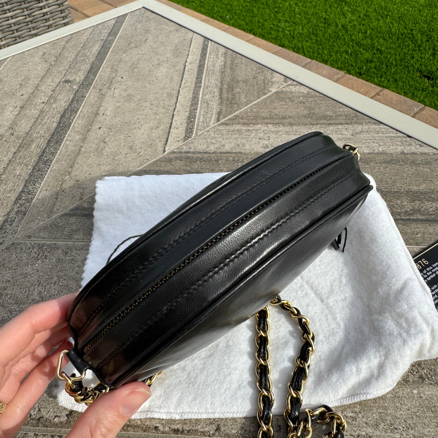 Chanel Vintage CC Tassel Round Lambskin Camera Bag