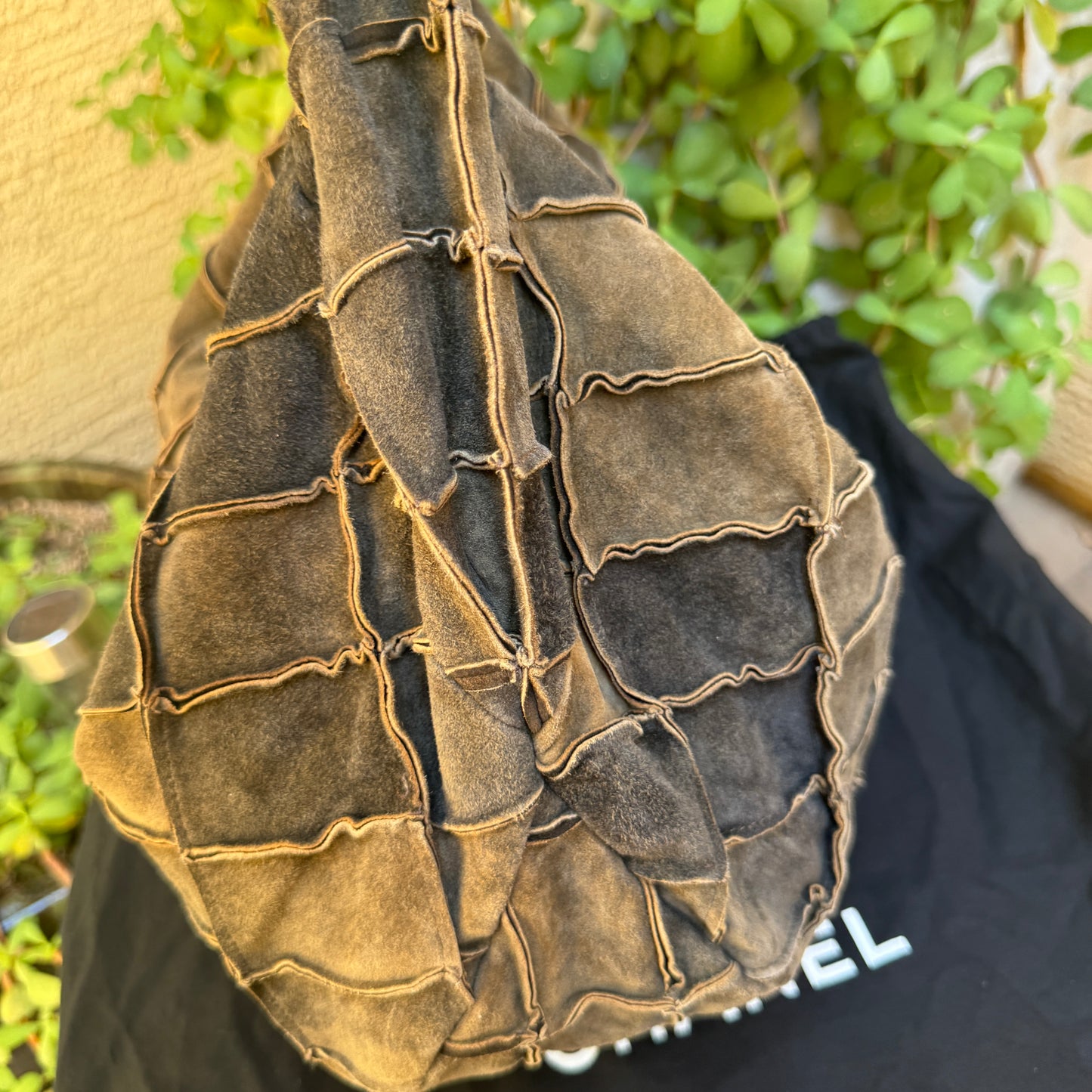 Chanel Vintage Suede Patchwork Hobo