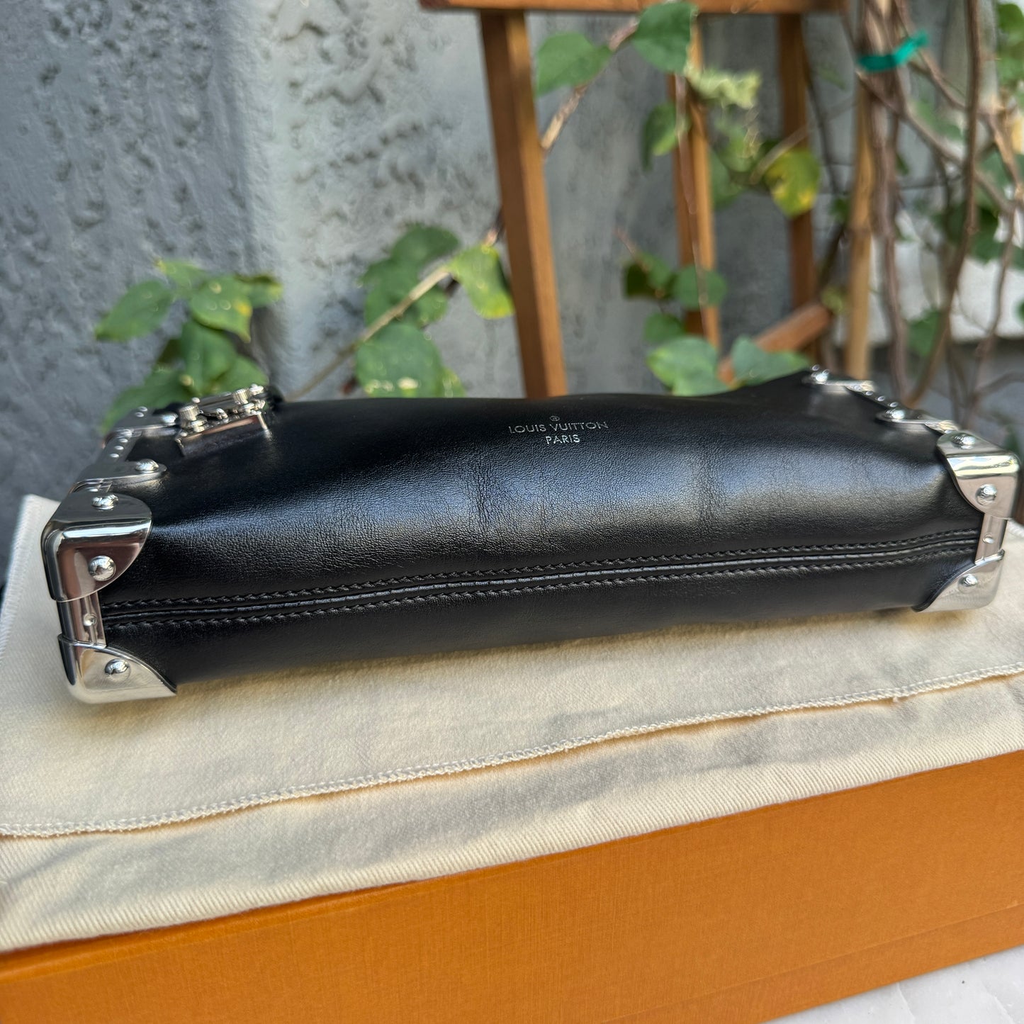 Louis Vuitton Calfskin Leather Soft Slim Trunk Crossbody