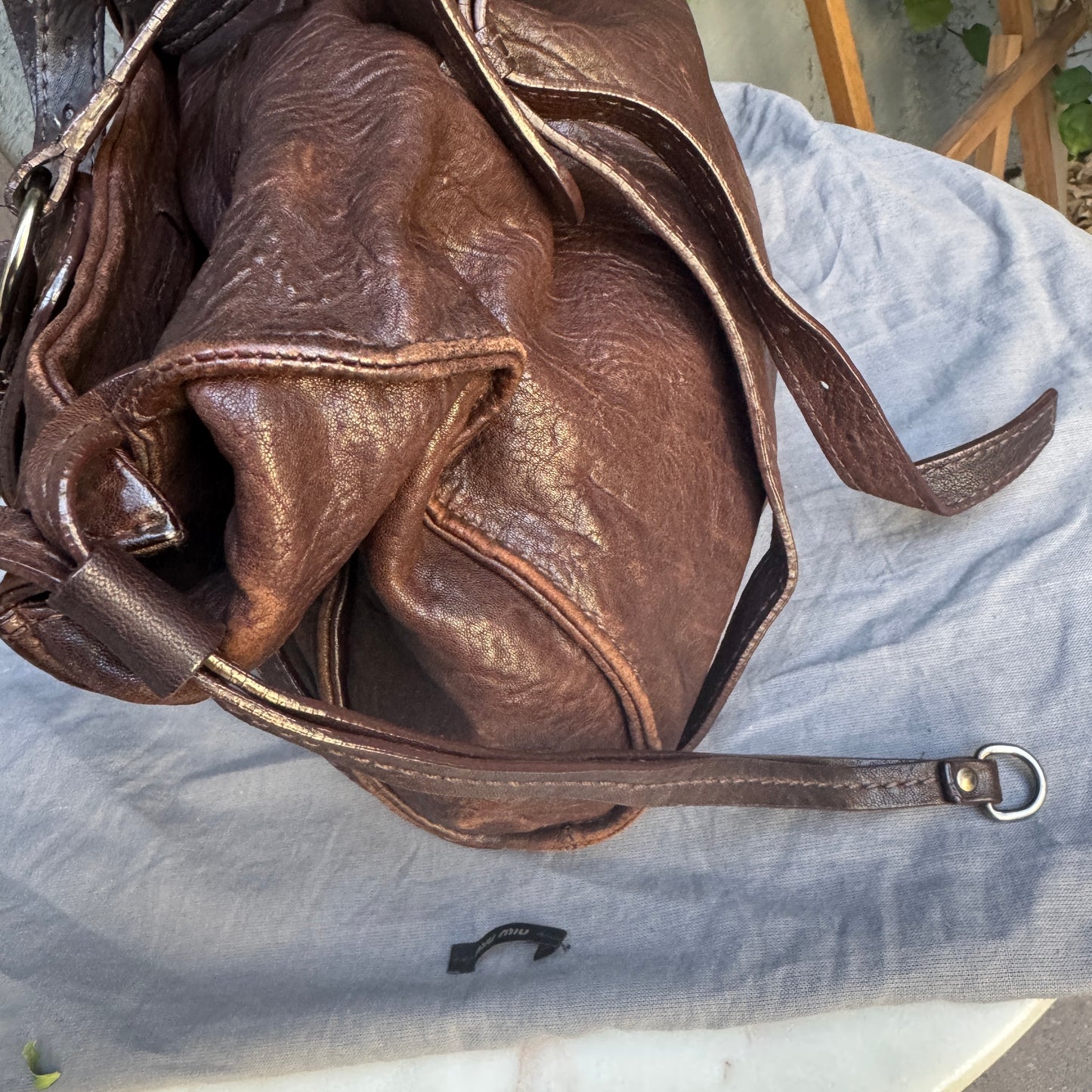 Miu Miu Leather Joie Hobo Shoulder Bag