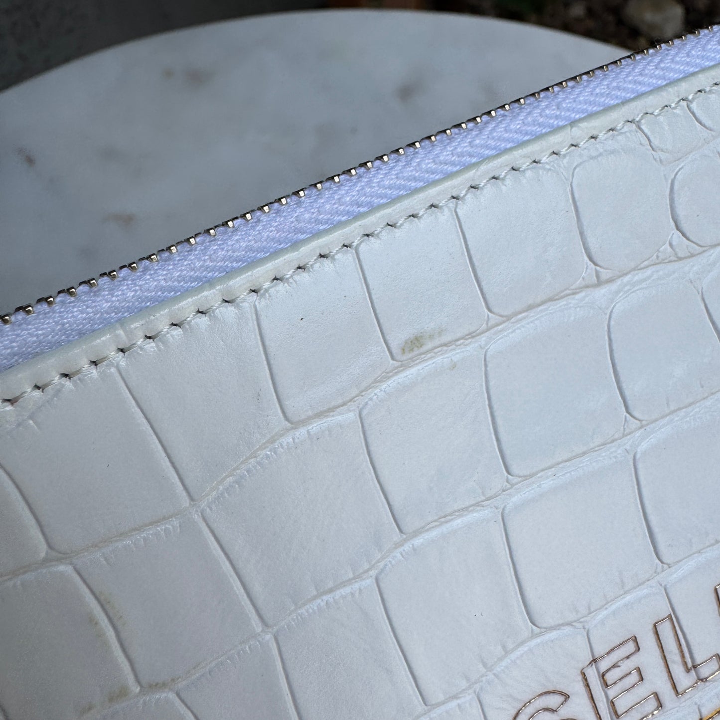 Chanel Croc Embossed Leather O-Case Clutch
