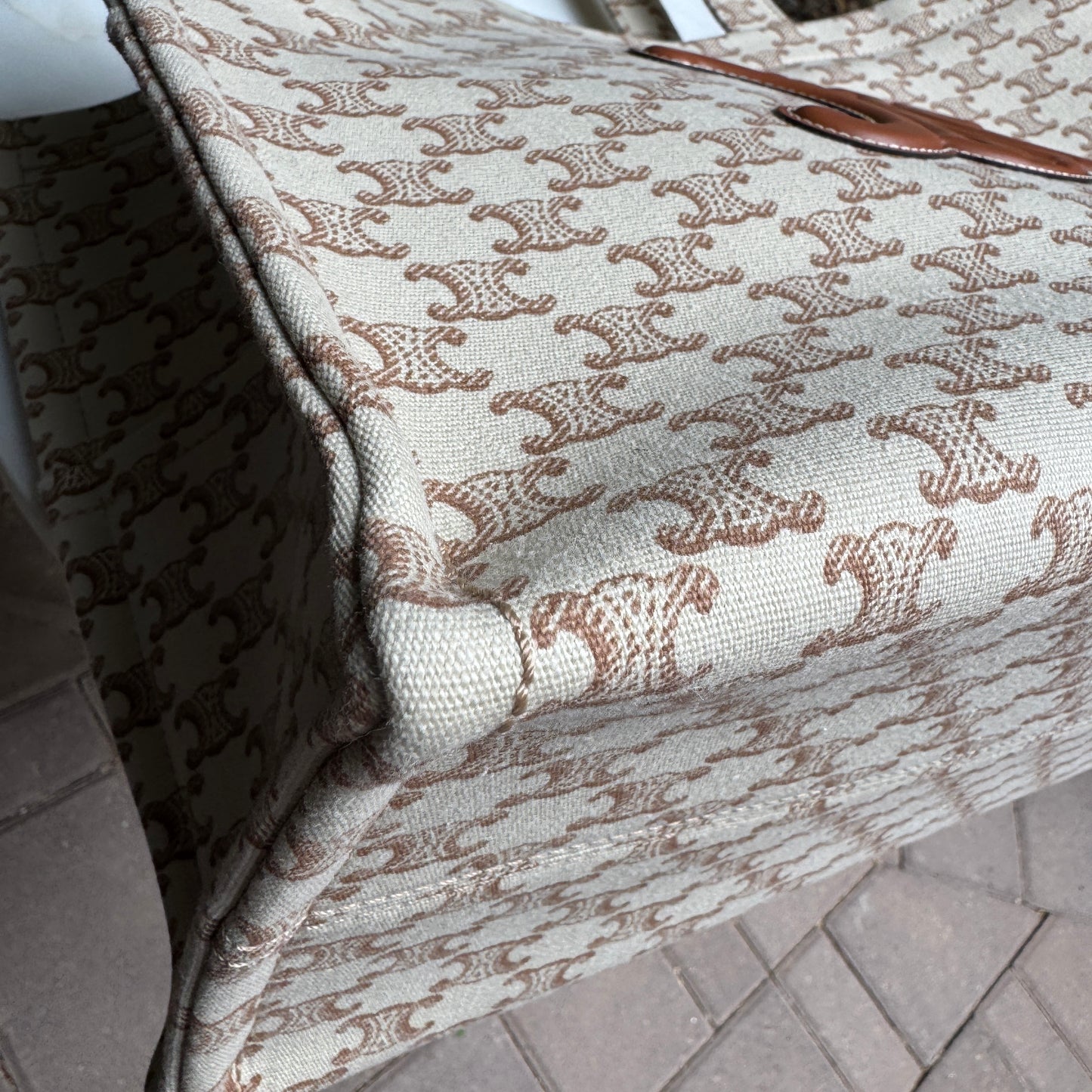 Celine Large Cabas Thais Triomphe Canvas Print Tote