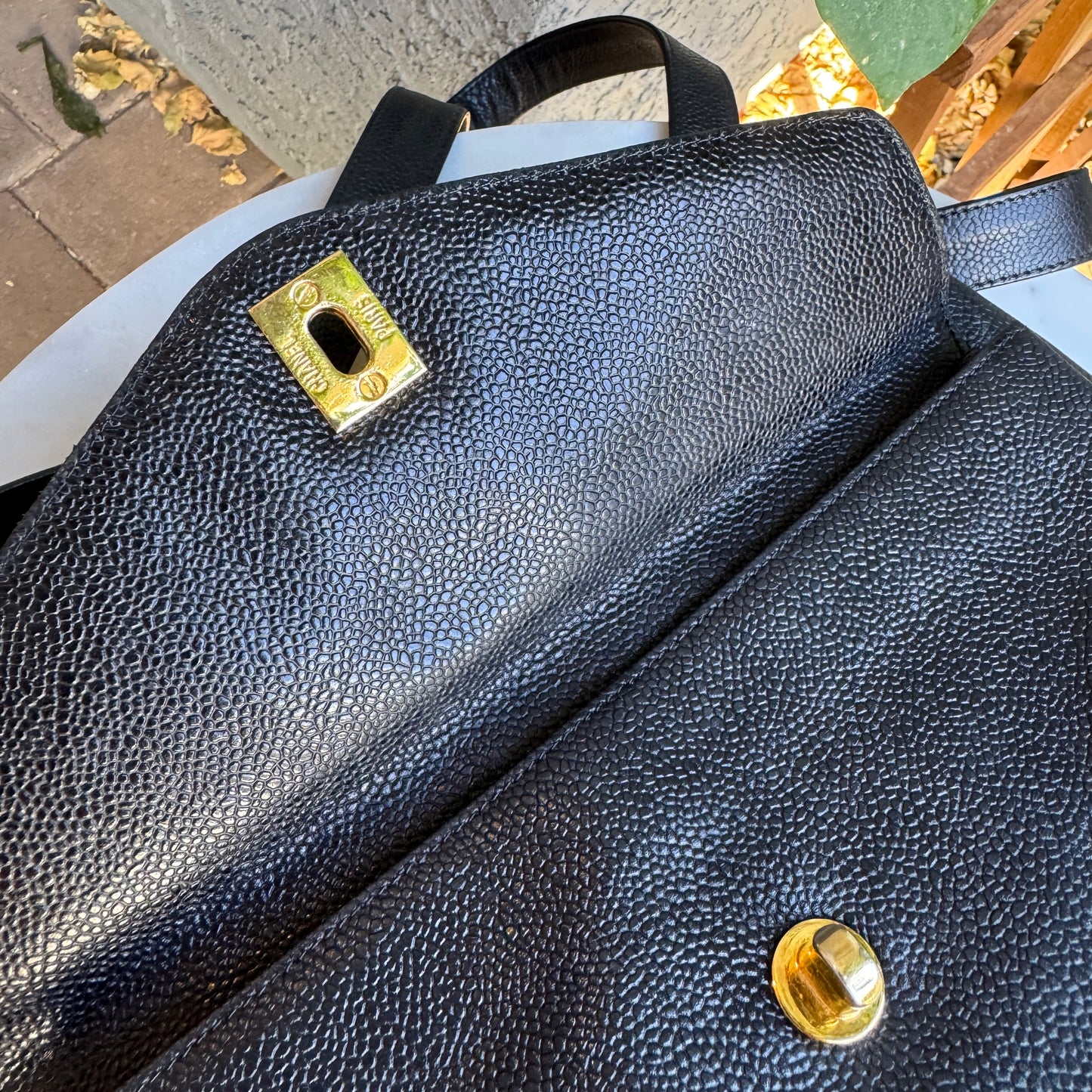 Chanel Caviar Leather Vintage CC Pocket Shoulder Bag