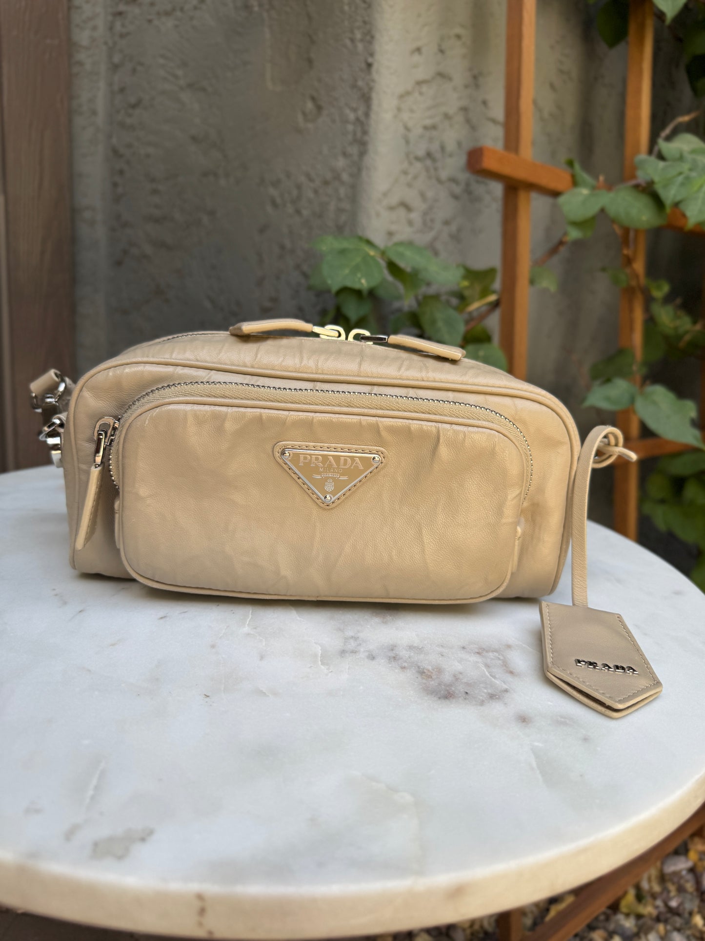 Prada Nappa Antique Leather Multi Pocket Crossbody