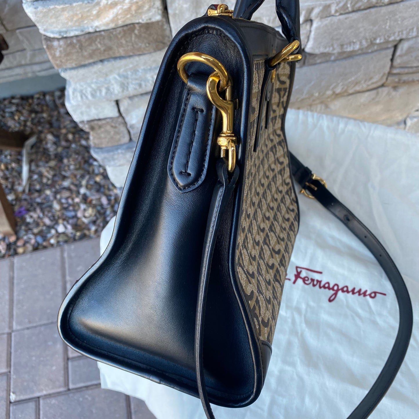 Salvatore Ferragamo Interlocking Gancini Satchel